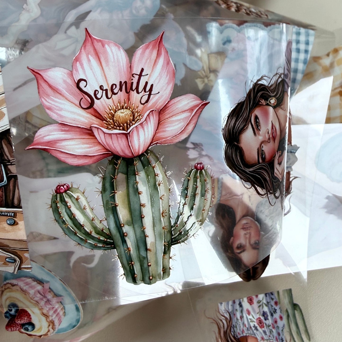 Spring Picnic Morning and Velvet Dusk Cacti PET 3D raised tape