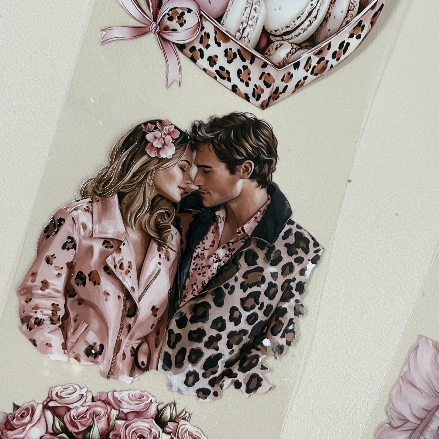 PET 3D raised Wild Love and Pink Winter Pastel tape,one roll fashion, junk journal, scrapbooking,bullet journal, card making.