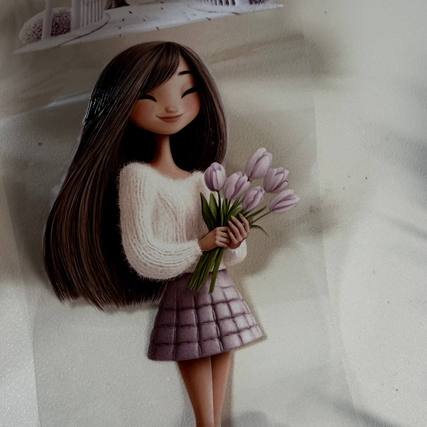Whimsical Purple Spring and Wildflower Book PET 3D raised tape,one roll fashion, junk journal, scrapbooking,bullet journal, card making.