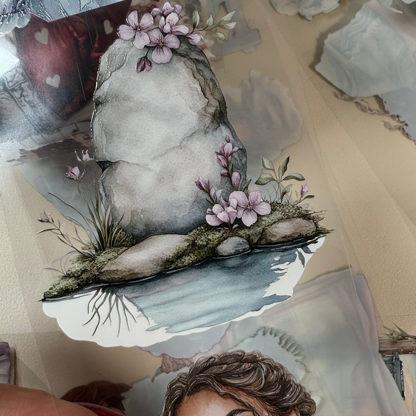 PET 3D raised Floral Drift and Deep Romance tape,one roll fashion, junk journal, scrapbooking,bullet journal, card making.