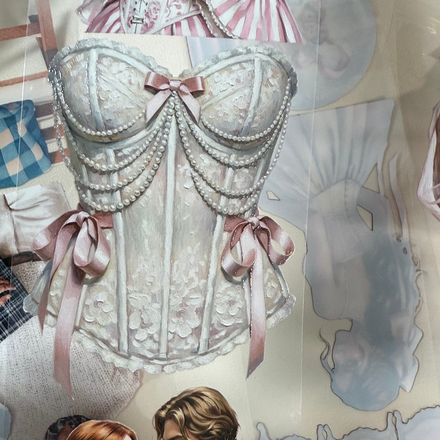 PET Rococo Amour and Winter Academia 3D raised tape,one roll fashion, junk journal, scrapbooking,bullet journal, card making.