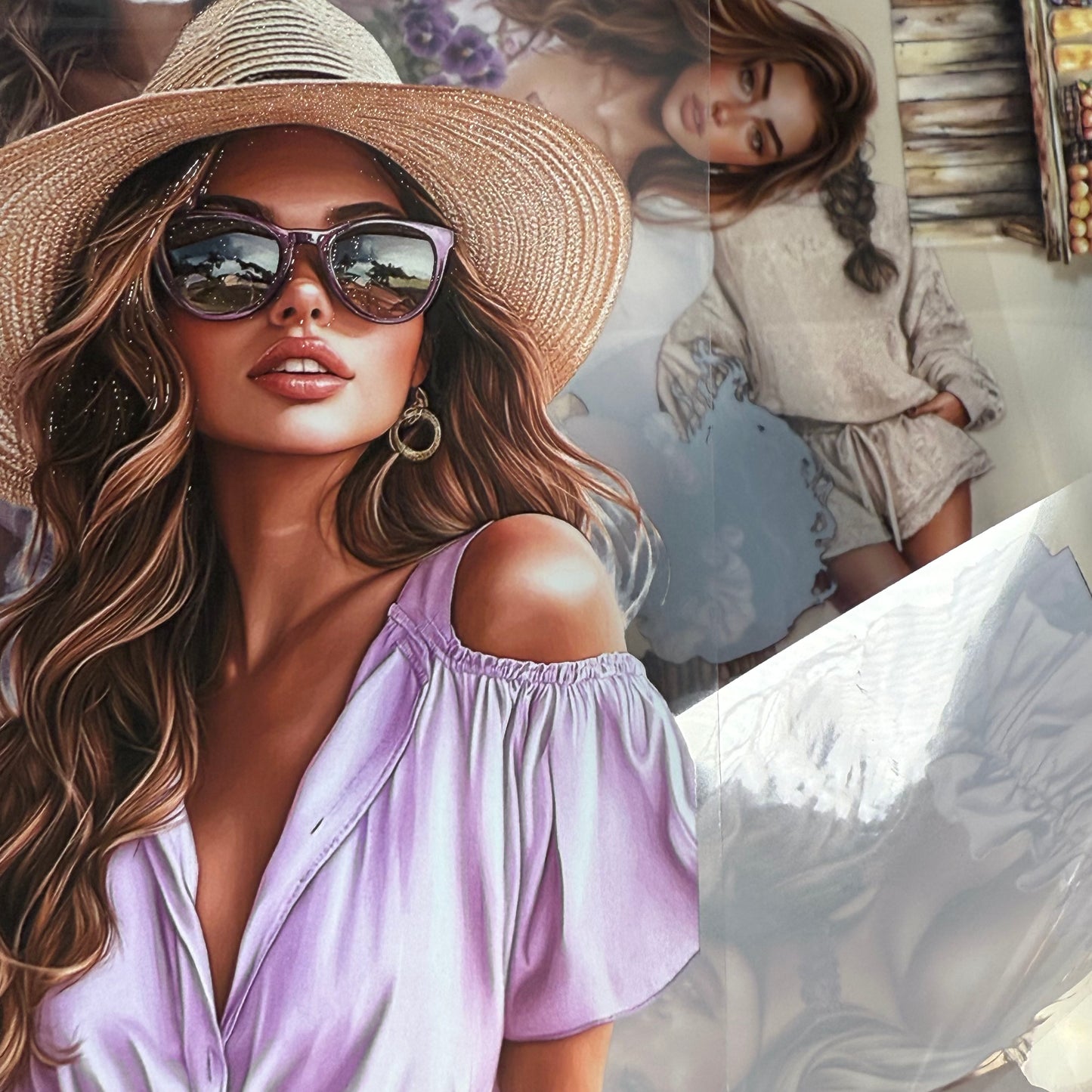 PET 3D raised Laundry day and Sunny pansies ape,one roll fashion, junk journal, scrapbooking,bullet journal, card making.