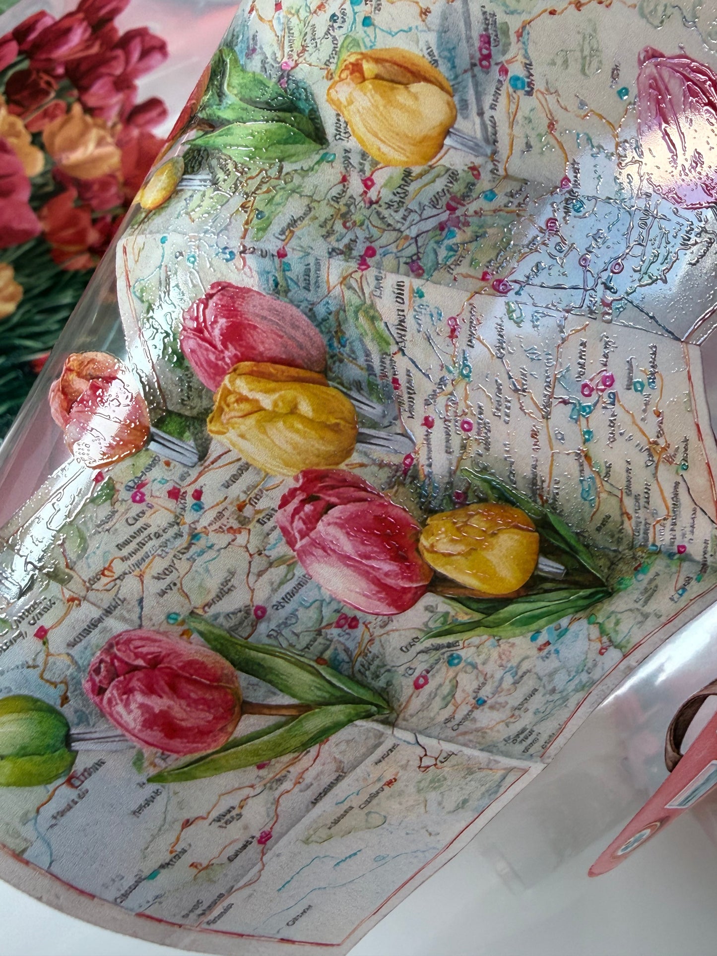 PET 3D raised Landscape Travel time tape,one roll fashion, junk journal, scrapbooking,bullet journal, card making.