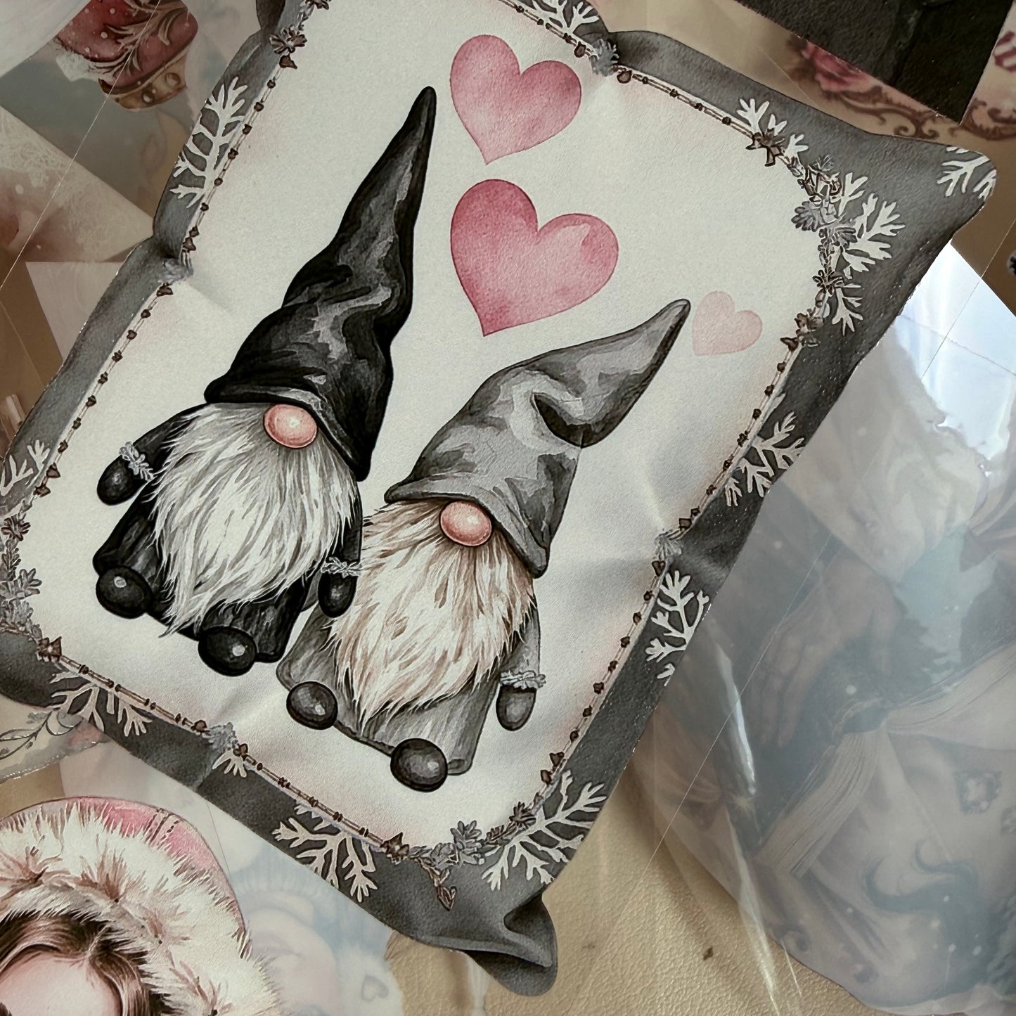 Winter Loving and  Rose Quartz Winter Witch PET 3D raised tape,one roll fashion, junk journal, scrapbooking,bullet journal, card making.