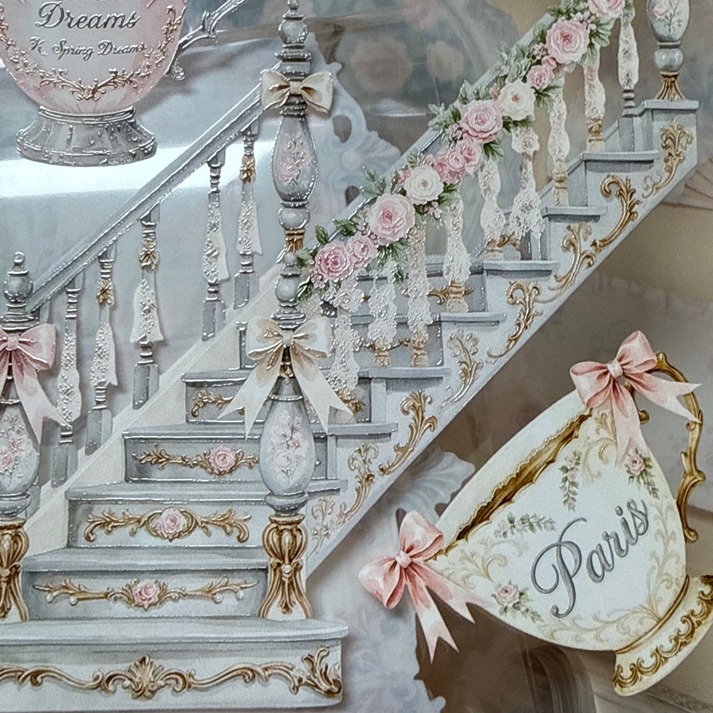 PET 3D raised Landscape Rococo addiction tape,one roll fashion, junk journal, scrapbooking,bullet journal, card making.