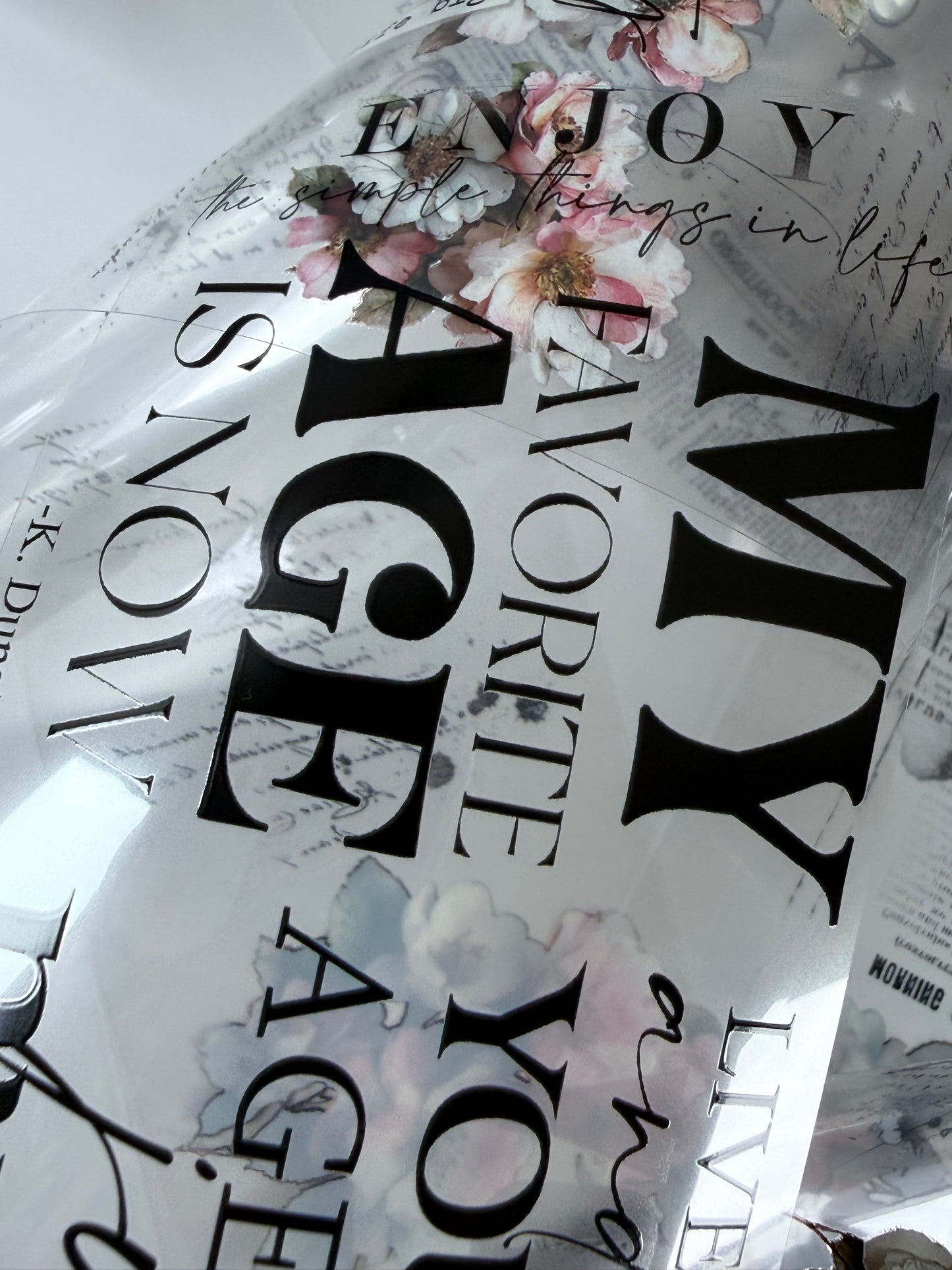 Words PET 3D raised tape