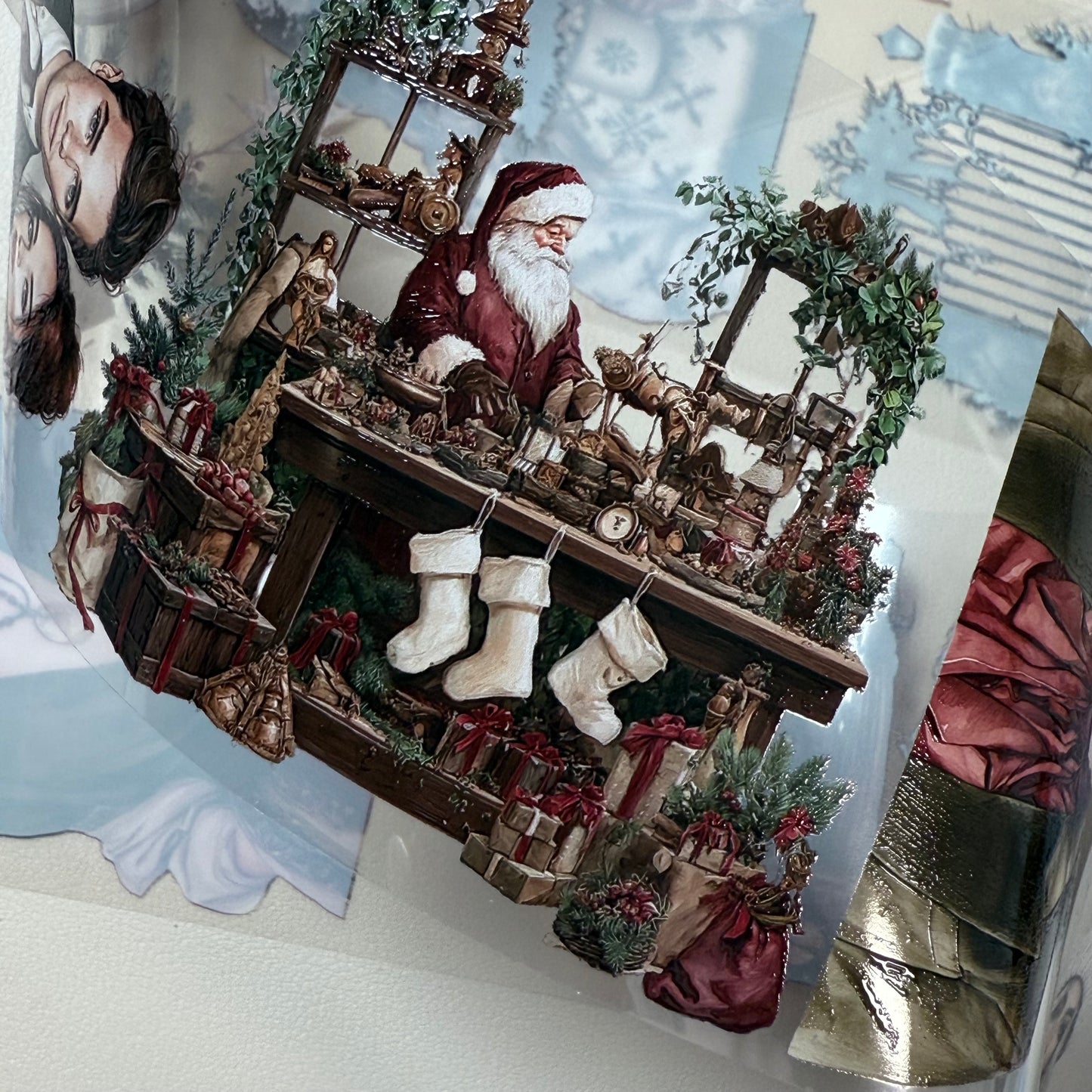 PET 3D raised Classic Christmas 2 and Icy whisper winter tape,one roll fashion, junk journal, scrapbooking,bullet journal, card making.