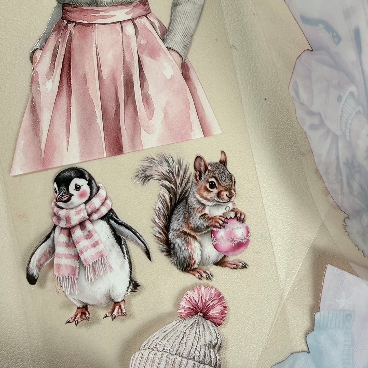 Winter Loving and  Rose Quartz Winter Witch PET 3D raised tape,one roll fashion, junk journal, scrapbooking,bullet journal, card making.
