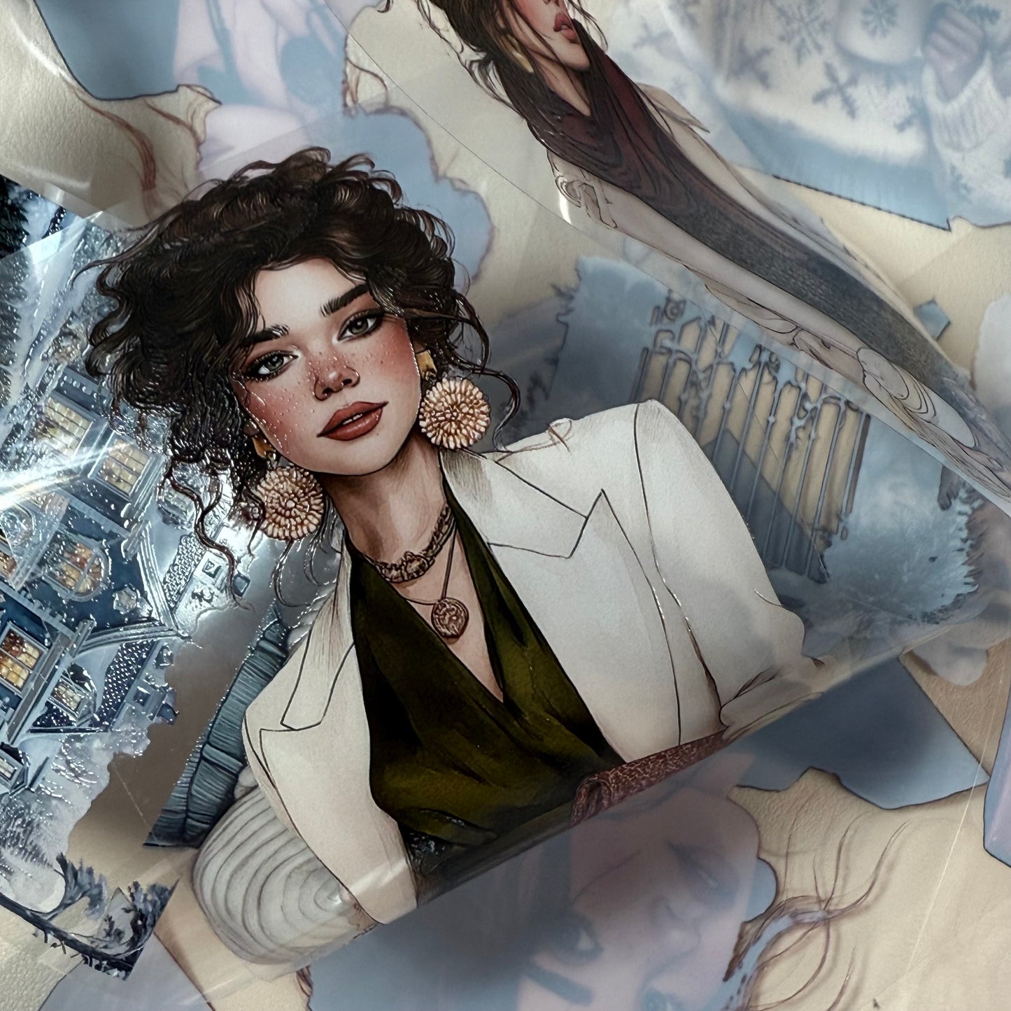 PET 3D raised Classic Christmas 2 and Icy whisper winter tape,one roll fashion, junk journal, scrapbooking,bullet journal, card making.