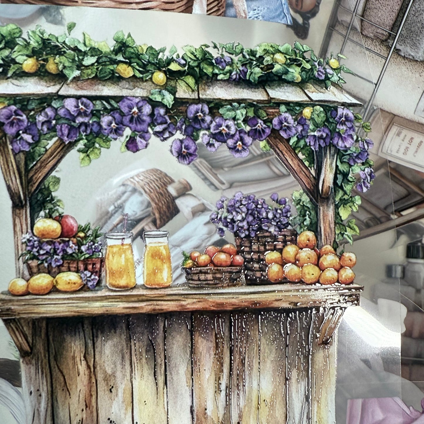 PET 3D raised Laundry day and Sunny pansies ape,one roll fashion, junk journal, scrapbooking,bullet journal, card making.