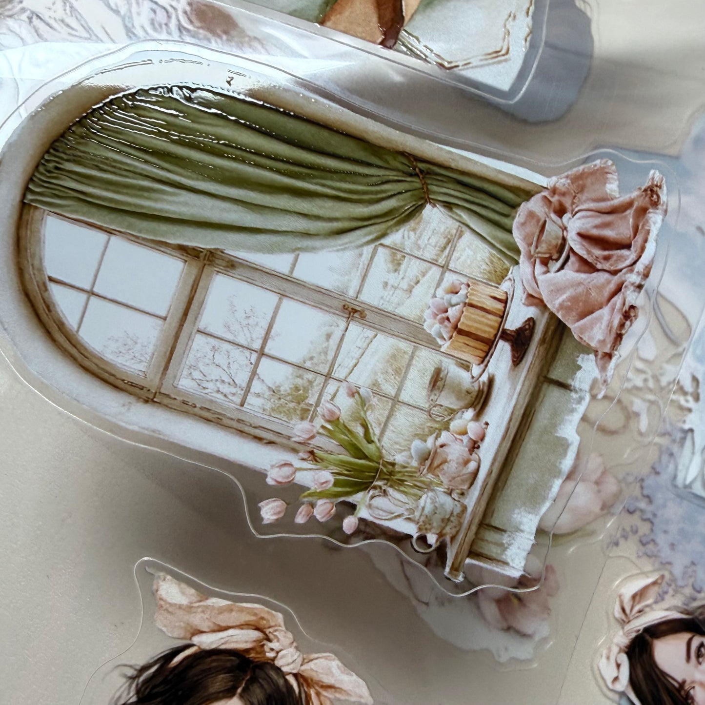 KISSCUT Rustic easter and Lavender Bouquet PET 3D raised tape,one roll fashion, junk journal, scrapbooking,bullet journal, card making.