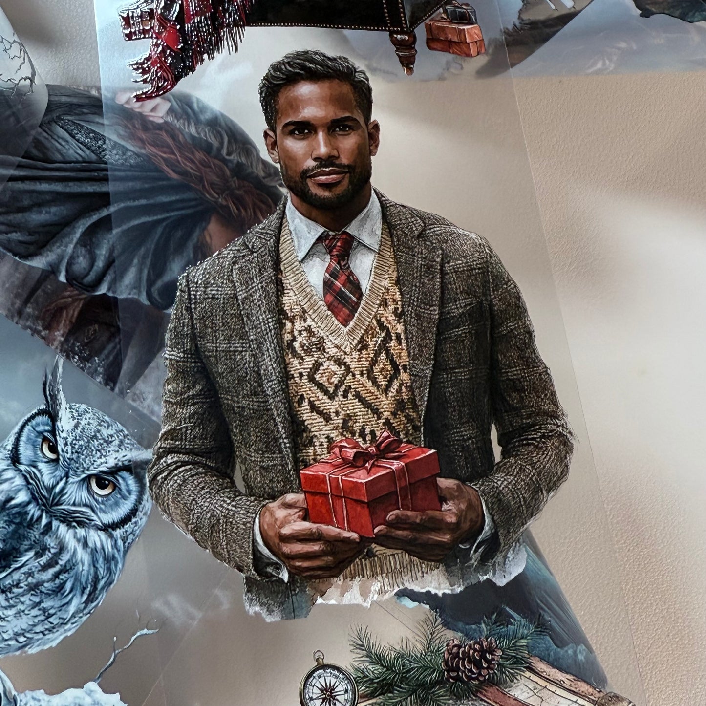 PET 3D raised Dark Academia Christmas and Winterwood Witch tape,one roll fashion, junk journal, scrapbooking,bullet journal, card making.