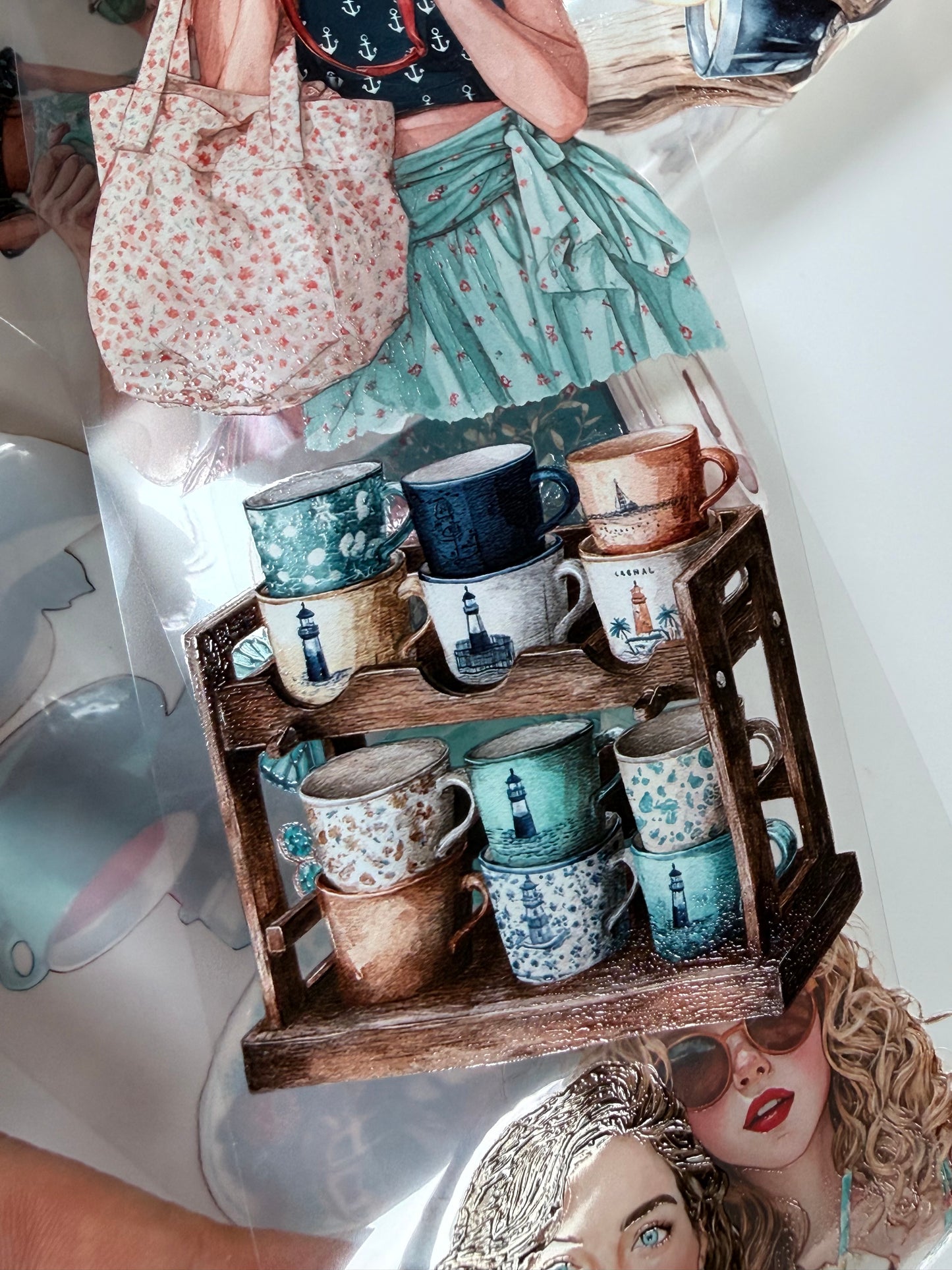 Coastal Town Cafe and Seaside coffee morning PET 3D raised tape