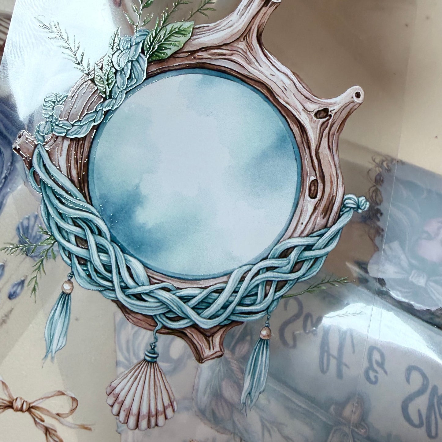 Azure Raffia Reverie and Rainkissed Spring Street PET 3D raised tape,one roll fashion, junk journal, scrapbooking,bullet journal, card making.