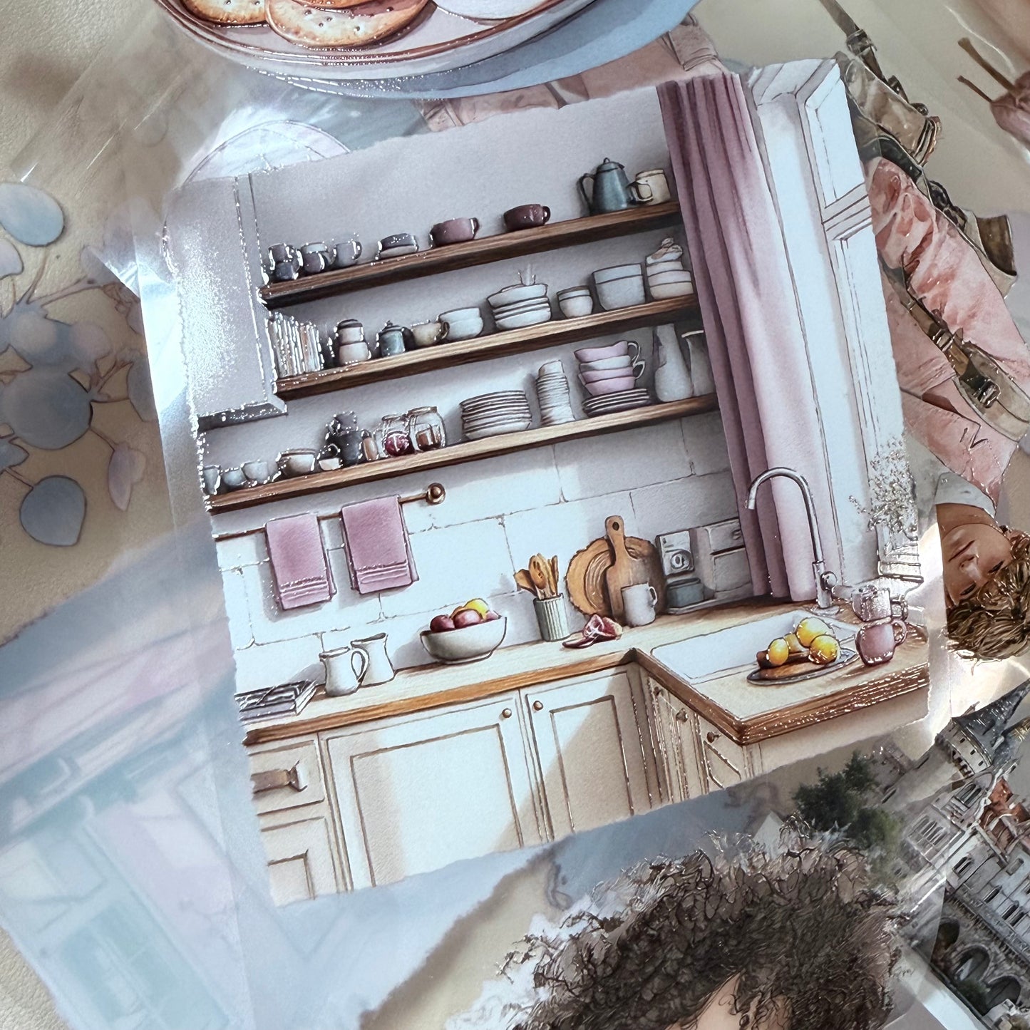 Pink School and Self Care moments PET 3D raised tape,one roll fashion, junk journal, scrapbooking,bullet journal, card making.