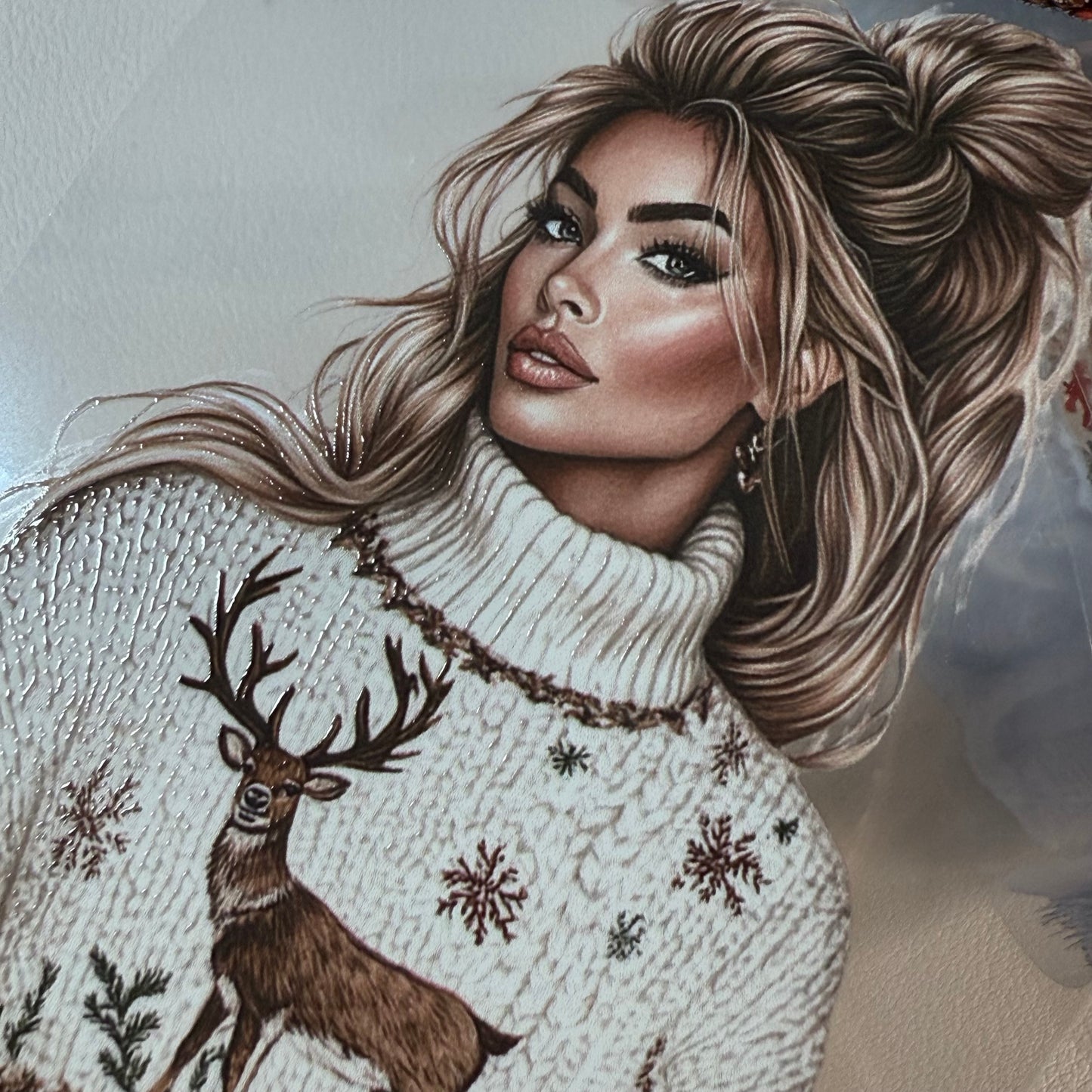 PET 3D raised Winter Wonderland and Blush Christmas tape,one roll fashion, junk journal, scrapbooking,bullet journal, card making.