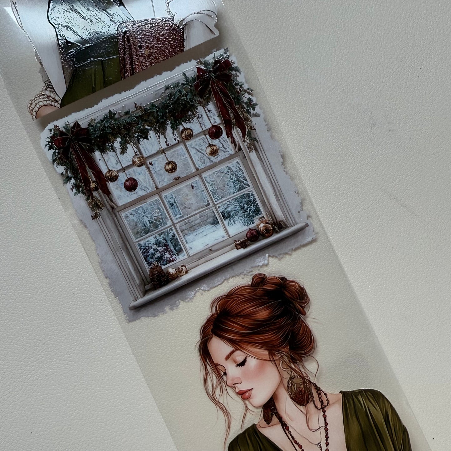 PET 3D raised Classic Christmas 2 and Icy whisper winter tape,one roll fashion, junk journal, scrapbooking,bullet journal, card making.