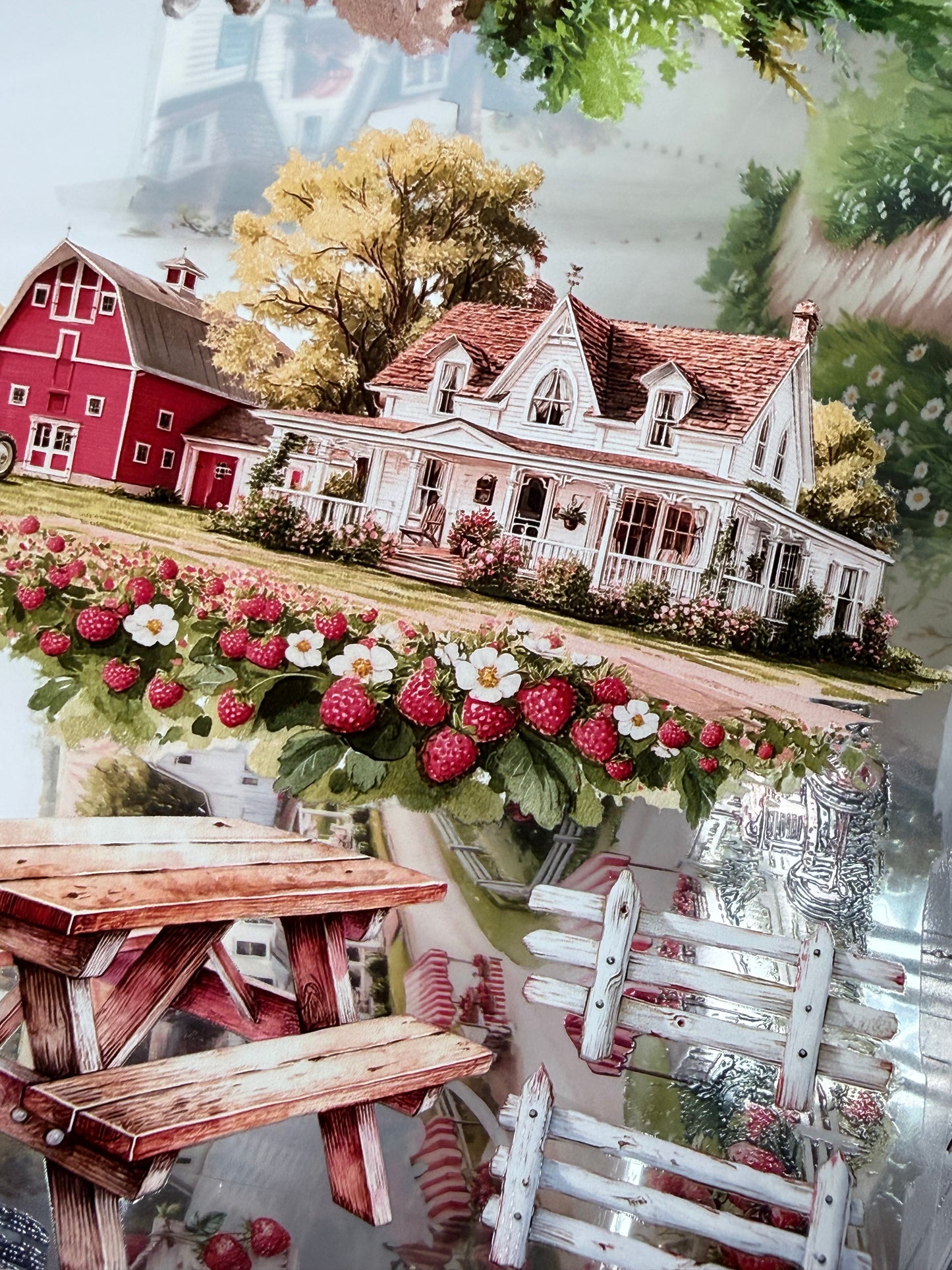 PET 3D raised Strawberry farm Landscape tape