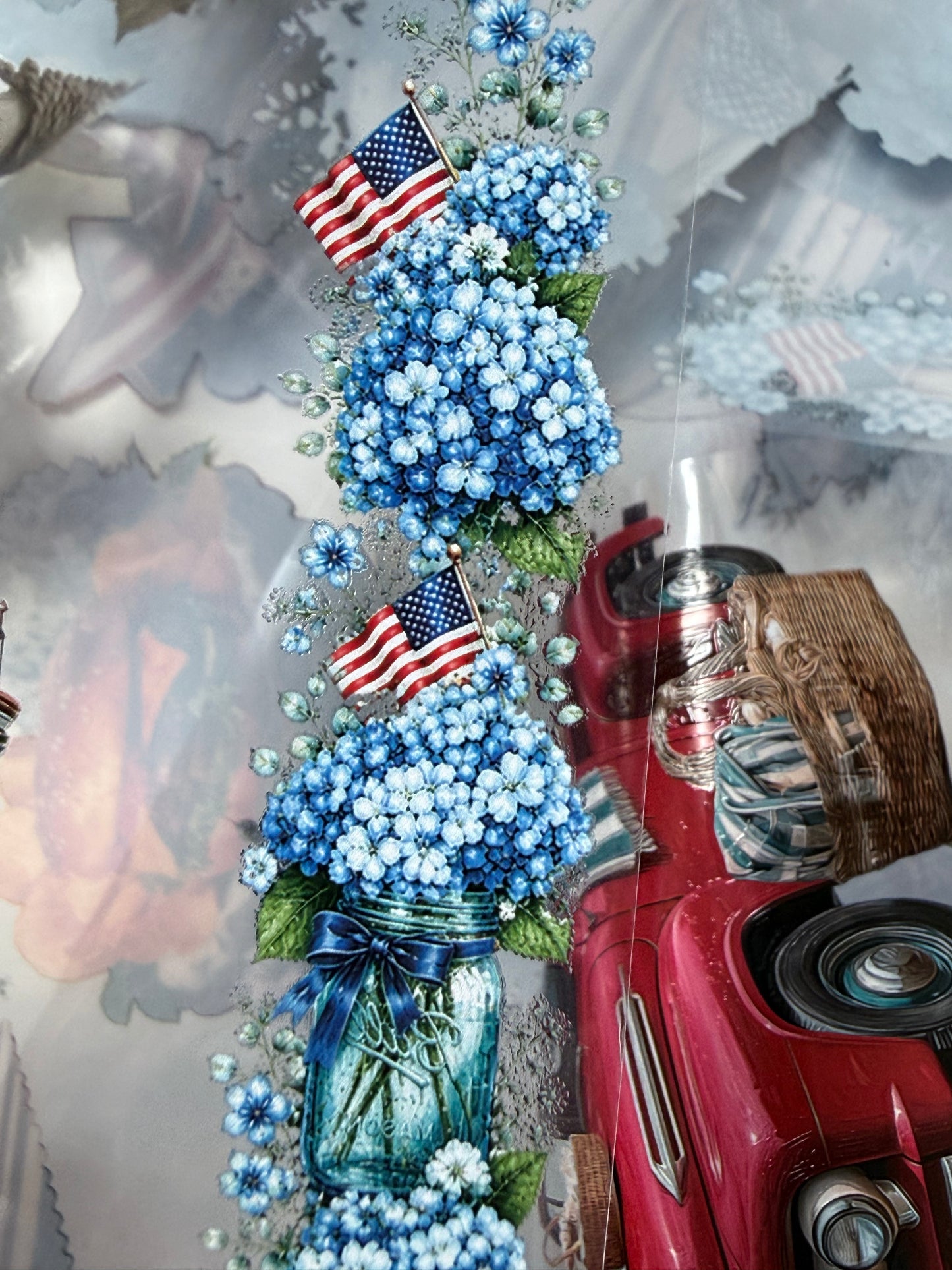 PET 3D raised Coastal Americana Picnic Landscape tape