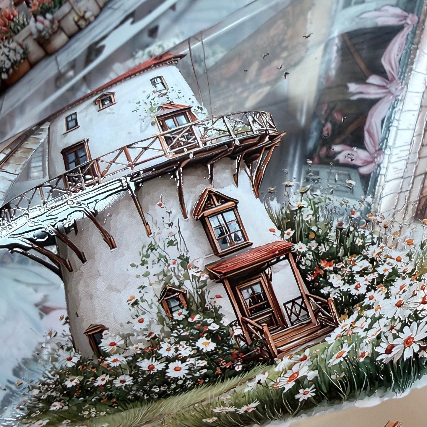 PET 3D raised Spring Landscape 3 tape,one roll fashion, junk journal, scrapbooking,bullet journal, card making.