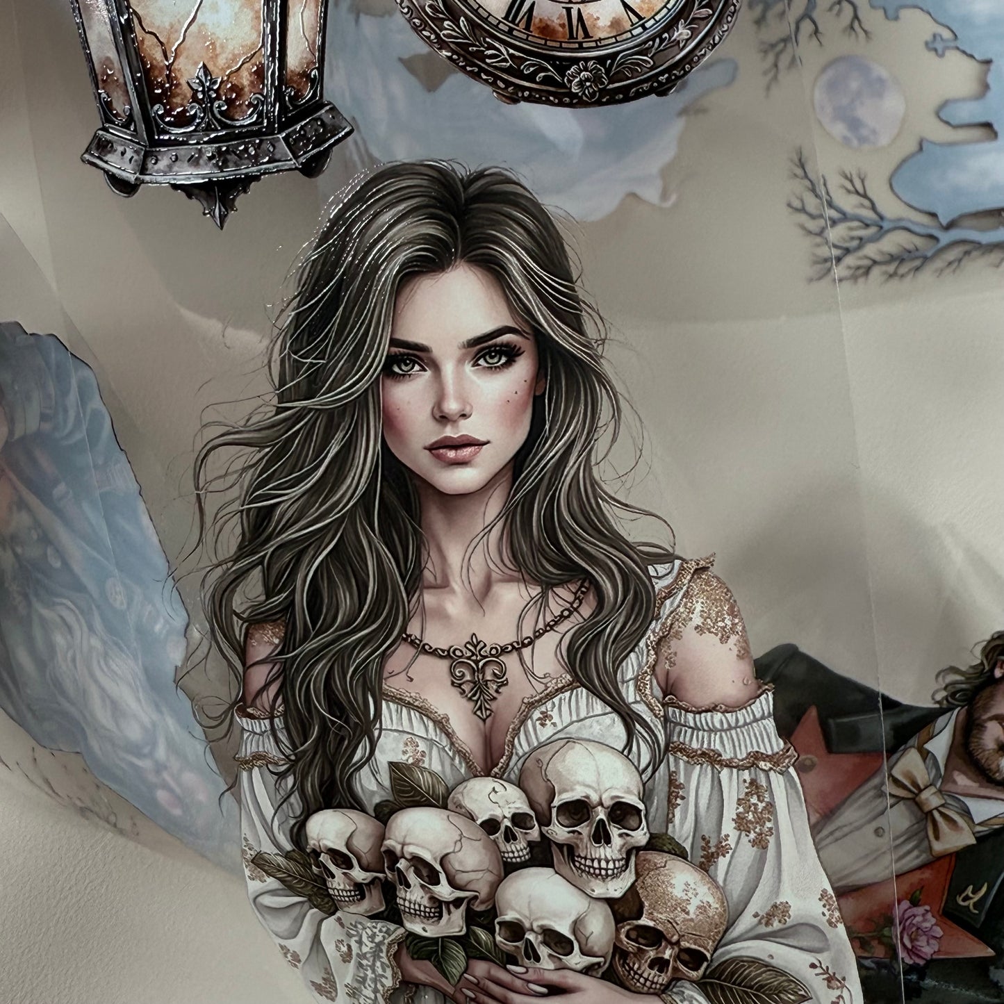 PET 3D raised Skeleton Witch and Haunted Halls tape,one roll fashion, junk journal, scrapbooking,bullet journal, card making.