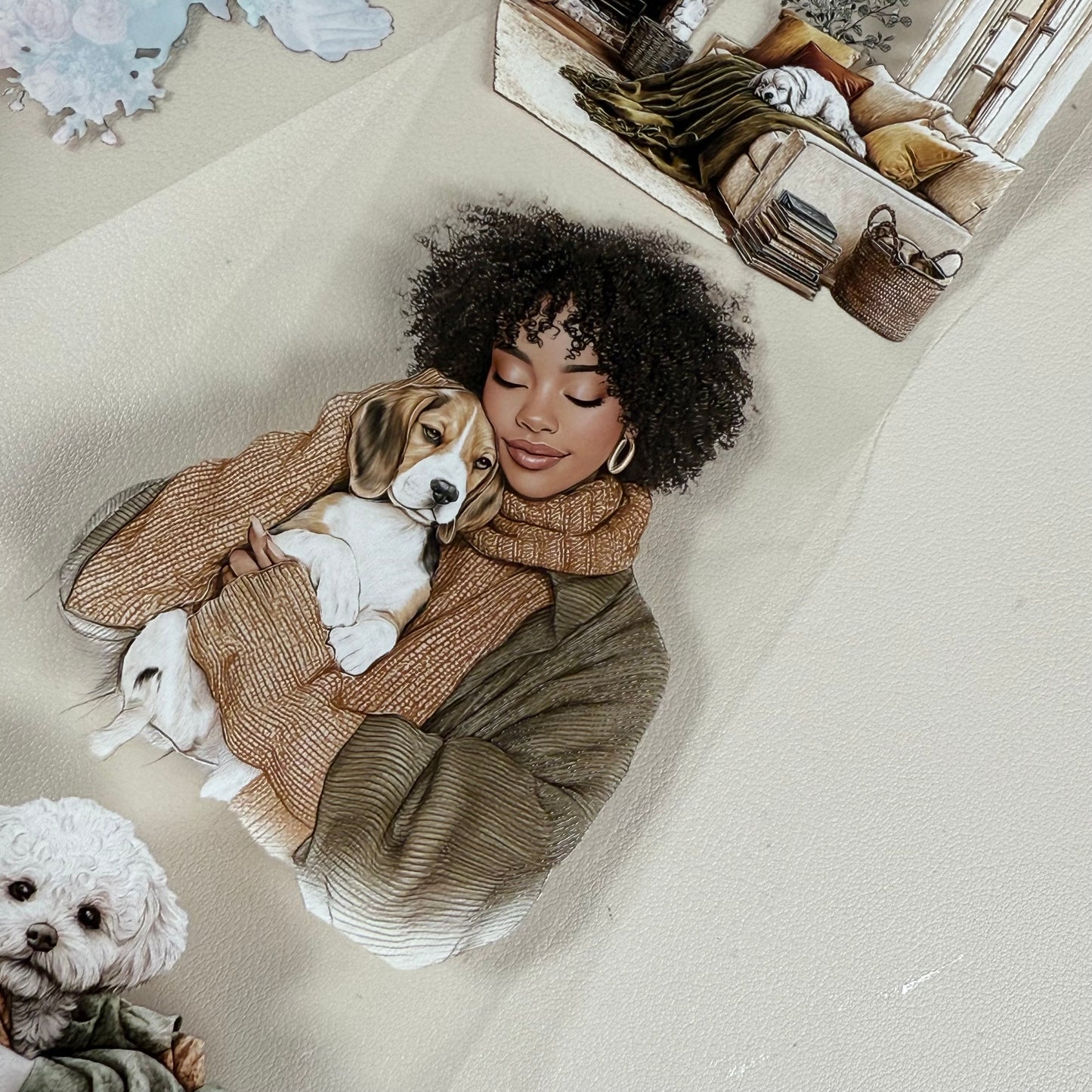 PET Grandmillennial Aesthetic and Dog Lovers 3D raised tape,one roll fashion, junk journal, scrapbooking,bullet journal, card making.