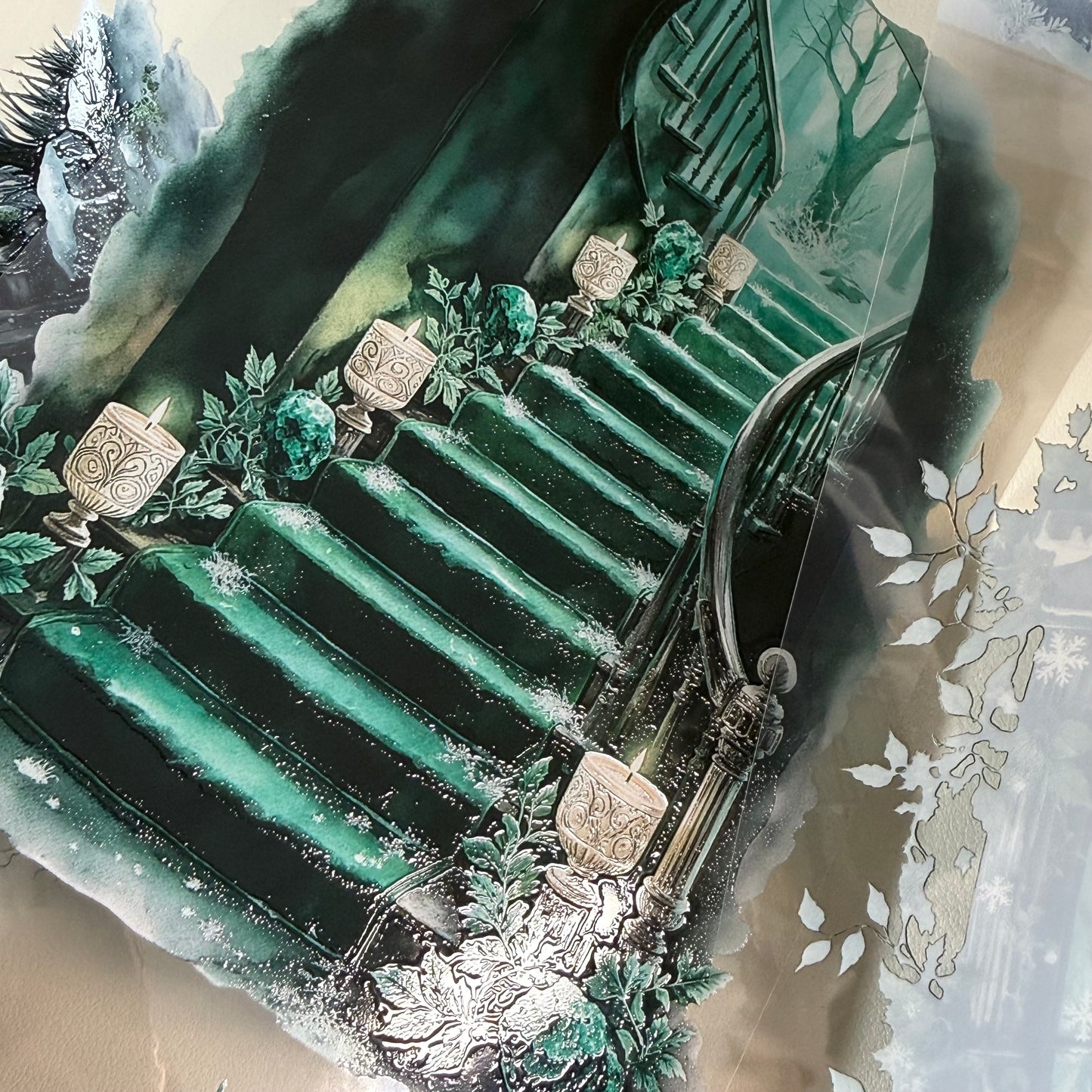 PET 3D raised Frosterd witch landscape 2 tape,one roll fashion, junk journal, scrapbooking,bullet journal, card making.