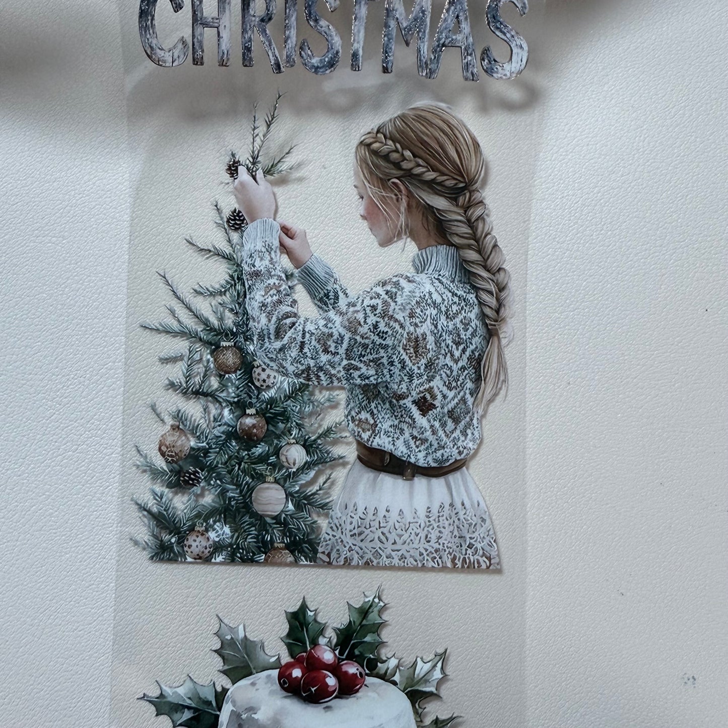 PET 3D raised Blush Noel Studio and Rustic Christmas tape,one roll fashion, junk journal, scrapbooking,bullet journal, card making.