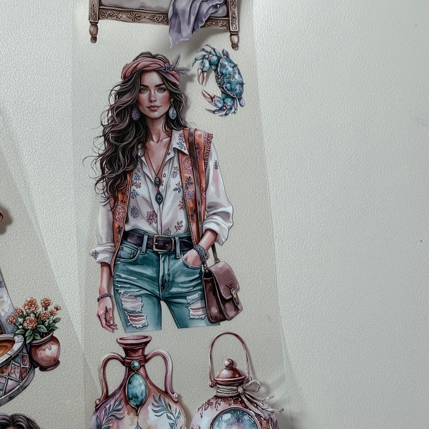 PET 3D raised Moroccan Saffron and Riverstone Dreams tape,one roll fashion, junk journal, scrapbooking,bullet journal, card making.