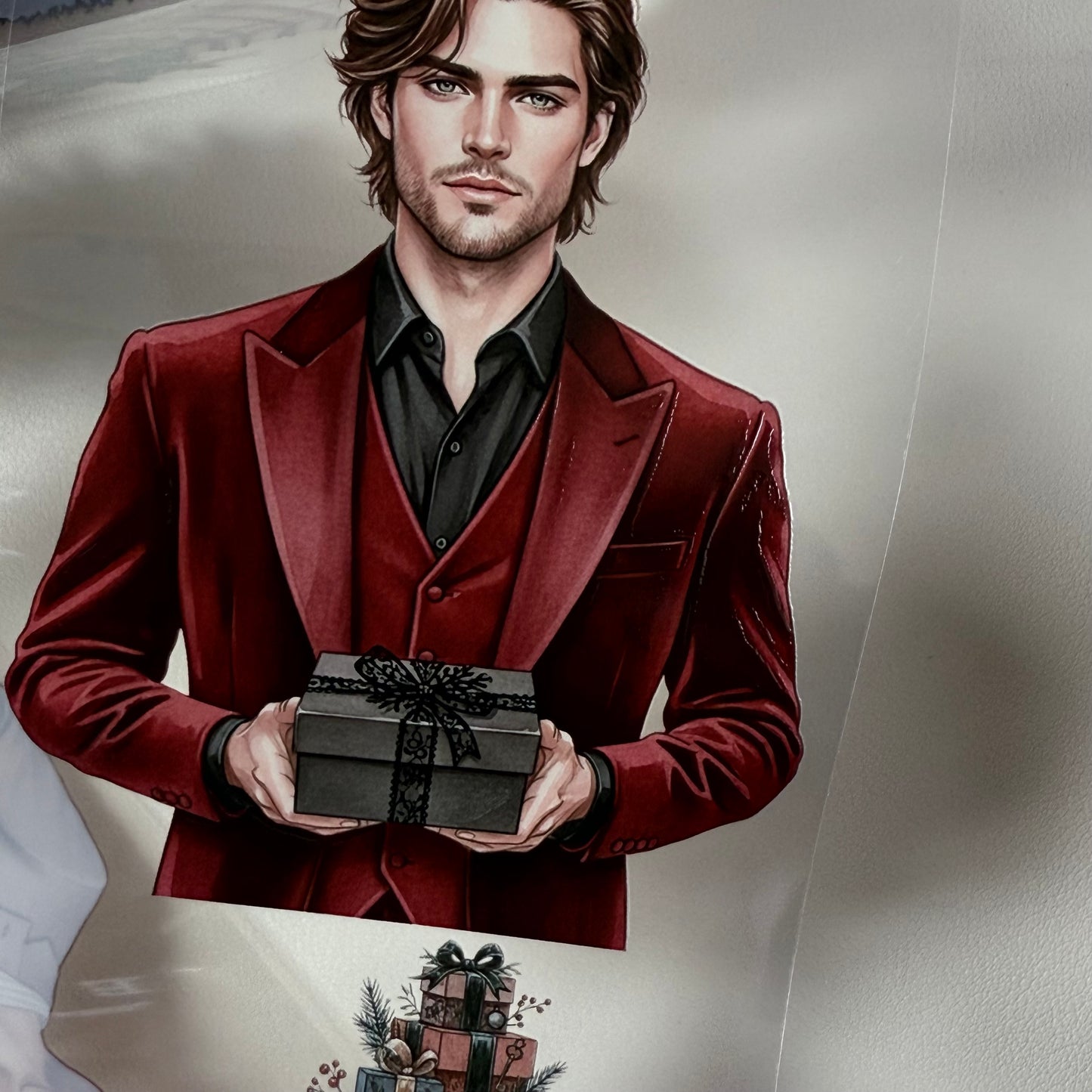 PET 3D raised Silent Yuletide and Light Academia Christmas tape,one roll fashion, junk journal, scrapbooking,bullet journal, card making.