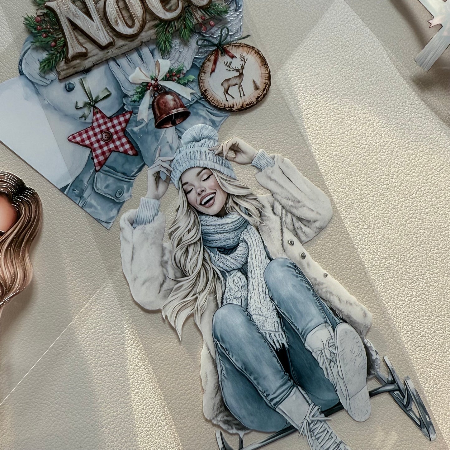 PET 3D raised Rustic Noel and Winter Wonderlandtape,one roll fashion, junk journal, scrapbooking,bullet journal, card making.