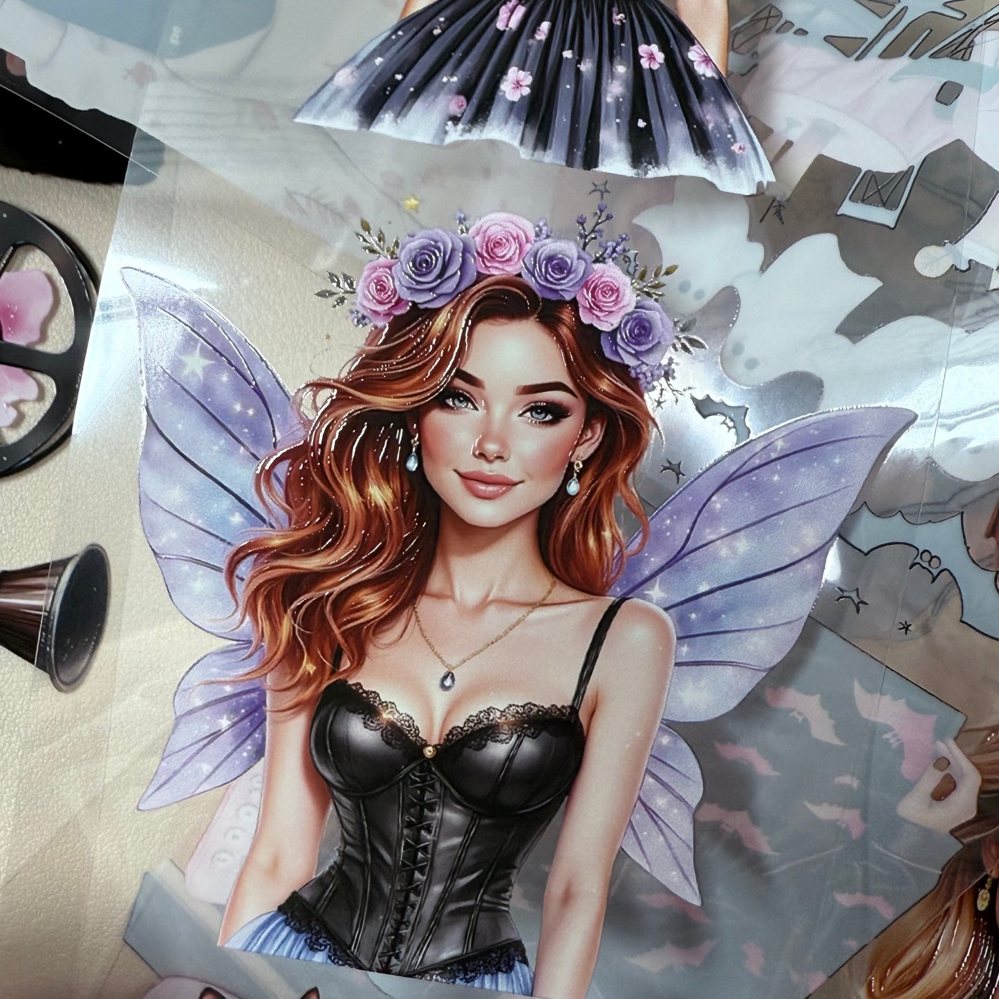 PET 3D raised Floral Halloween and movie night tape,one roll fashion, junk journal, scrapbooking,bullet journal, card making.