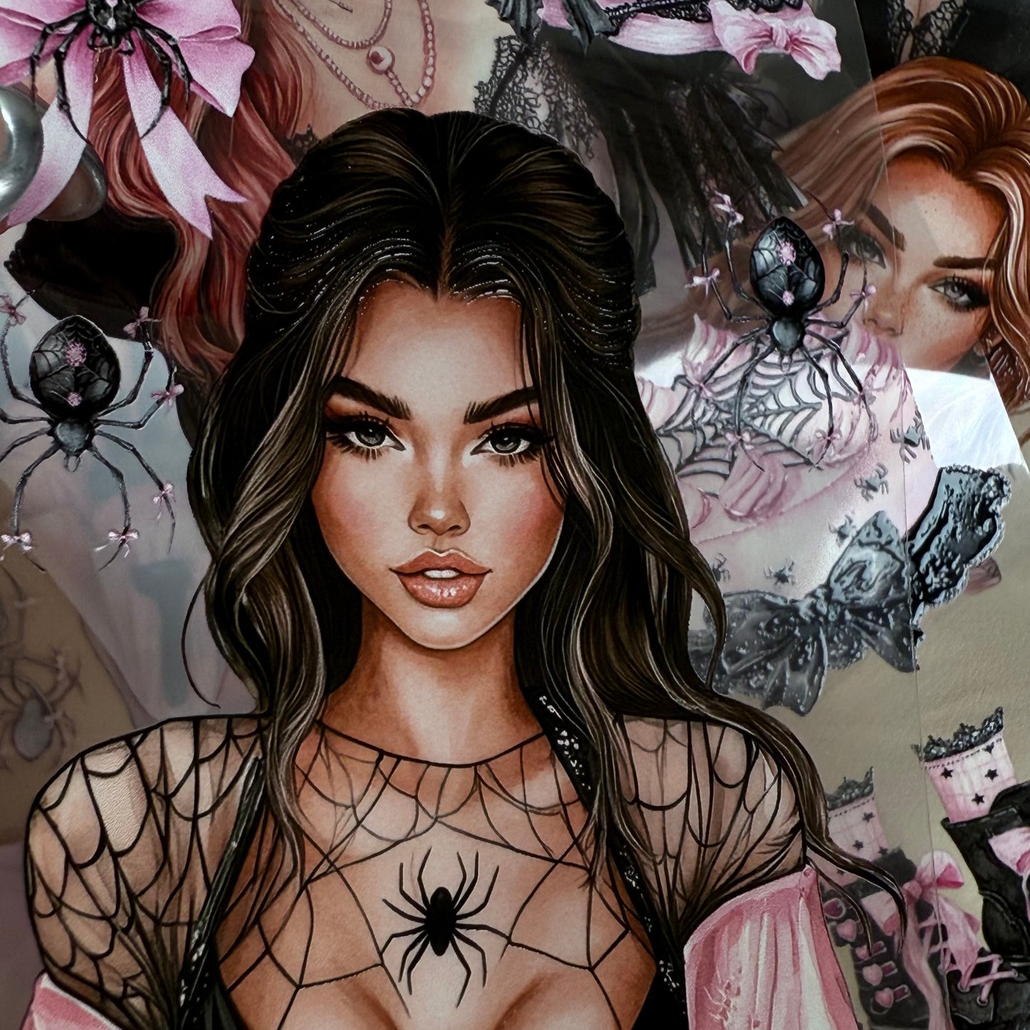 PET 3D raised Bows and Boos and Coquette Coven tape,one roll fashion, junk journal, scrapbooking,bullet journal, card making.