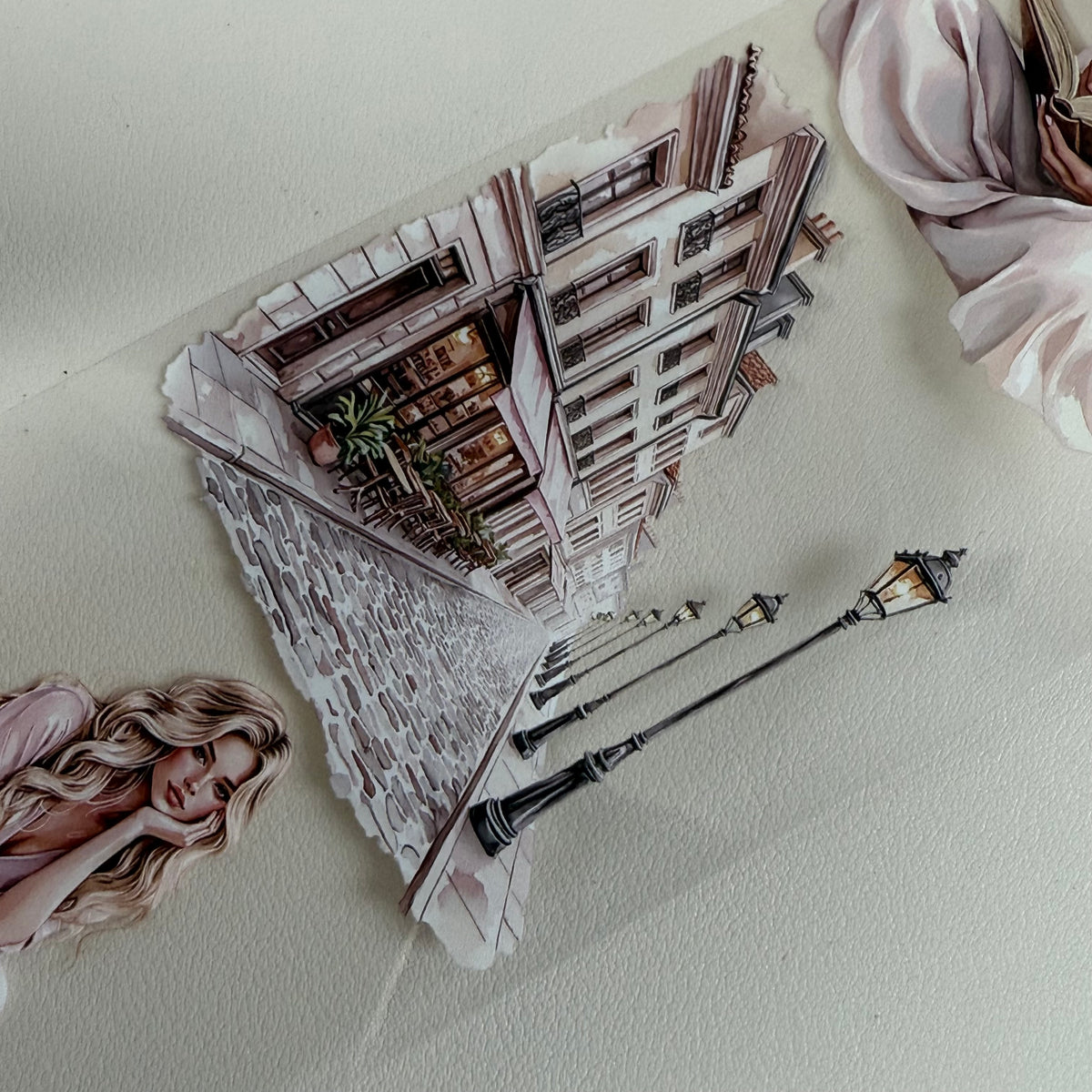 PET Romantic Tea and Love Letters 3D raised tape,one roll fashion, junk journal, scrapbooking,bullet journal, card making.