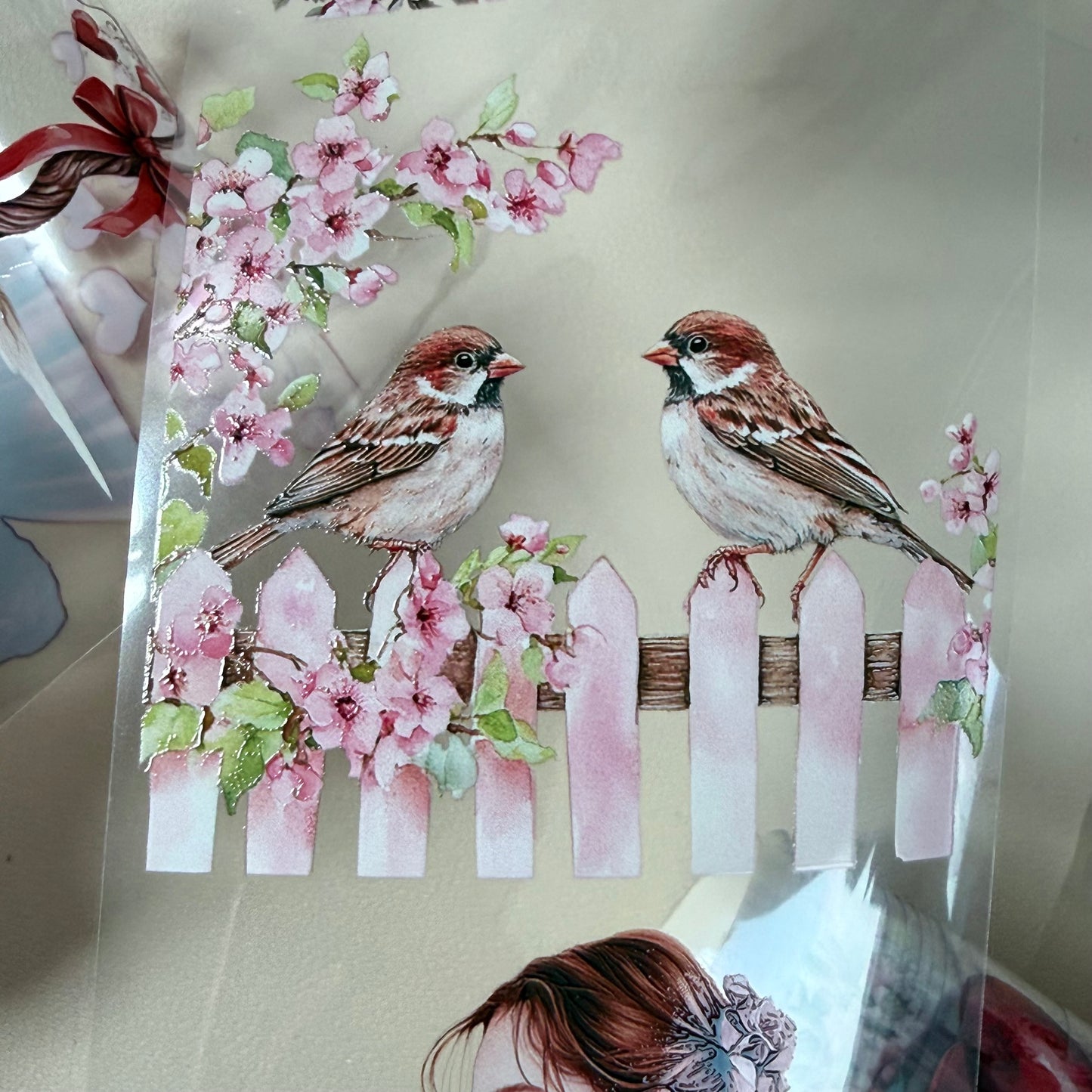 Heart to Heart and Romantic Spring PET 3D raised tape,one roll fashion, junk journal, scrapbooking,bullet journal, card making.