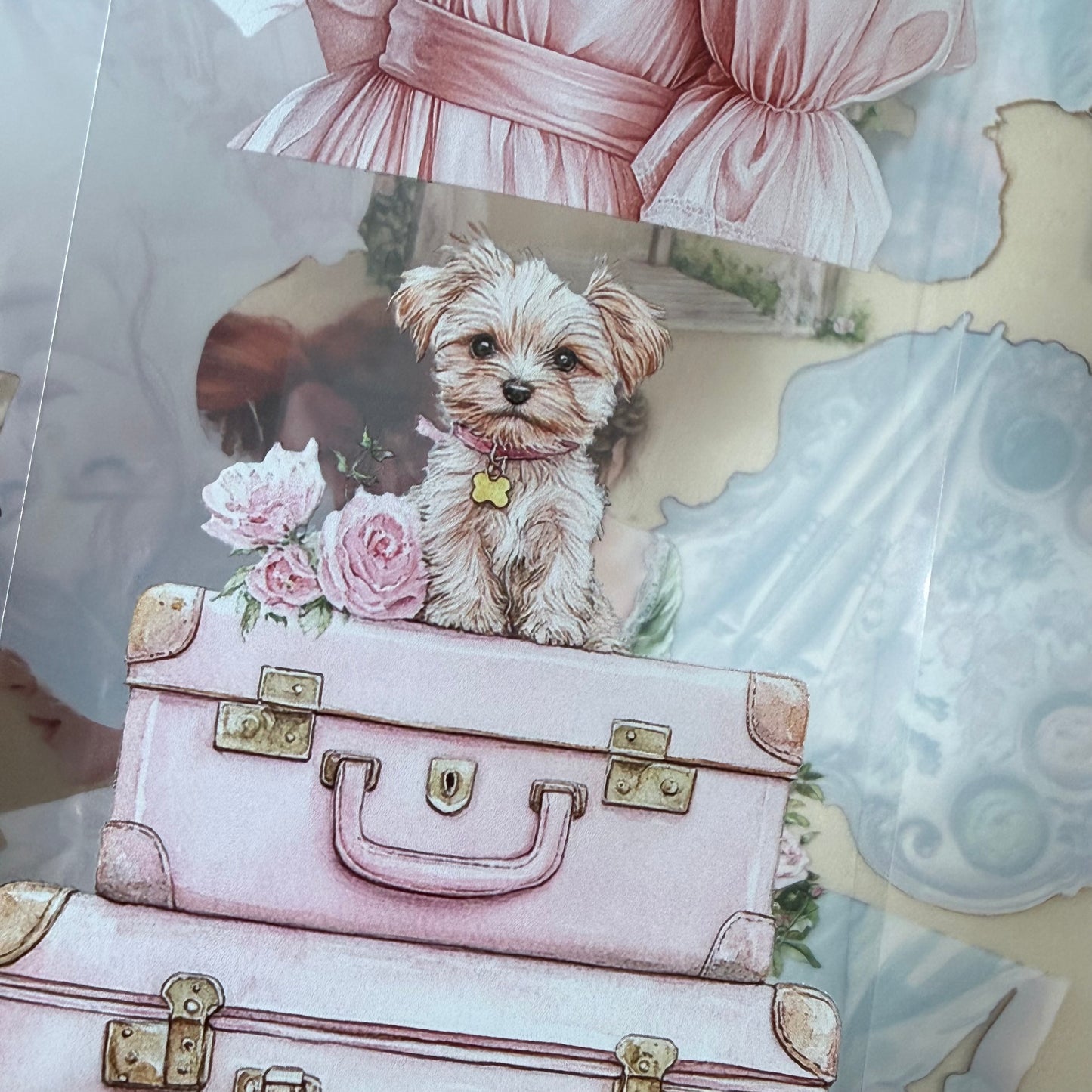 Spring Garden and Unsent Letters PET 3D raised tape,one roll fashion, junk journal, scrapbooking,bullet journal, card making.