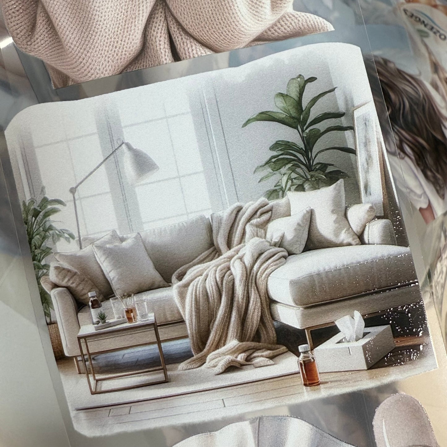 PET 3D raised Sick Days and The Hair Salon tape,one roll fashion, junk journal, scrapbooking,bullet journal, card making.