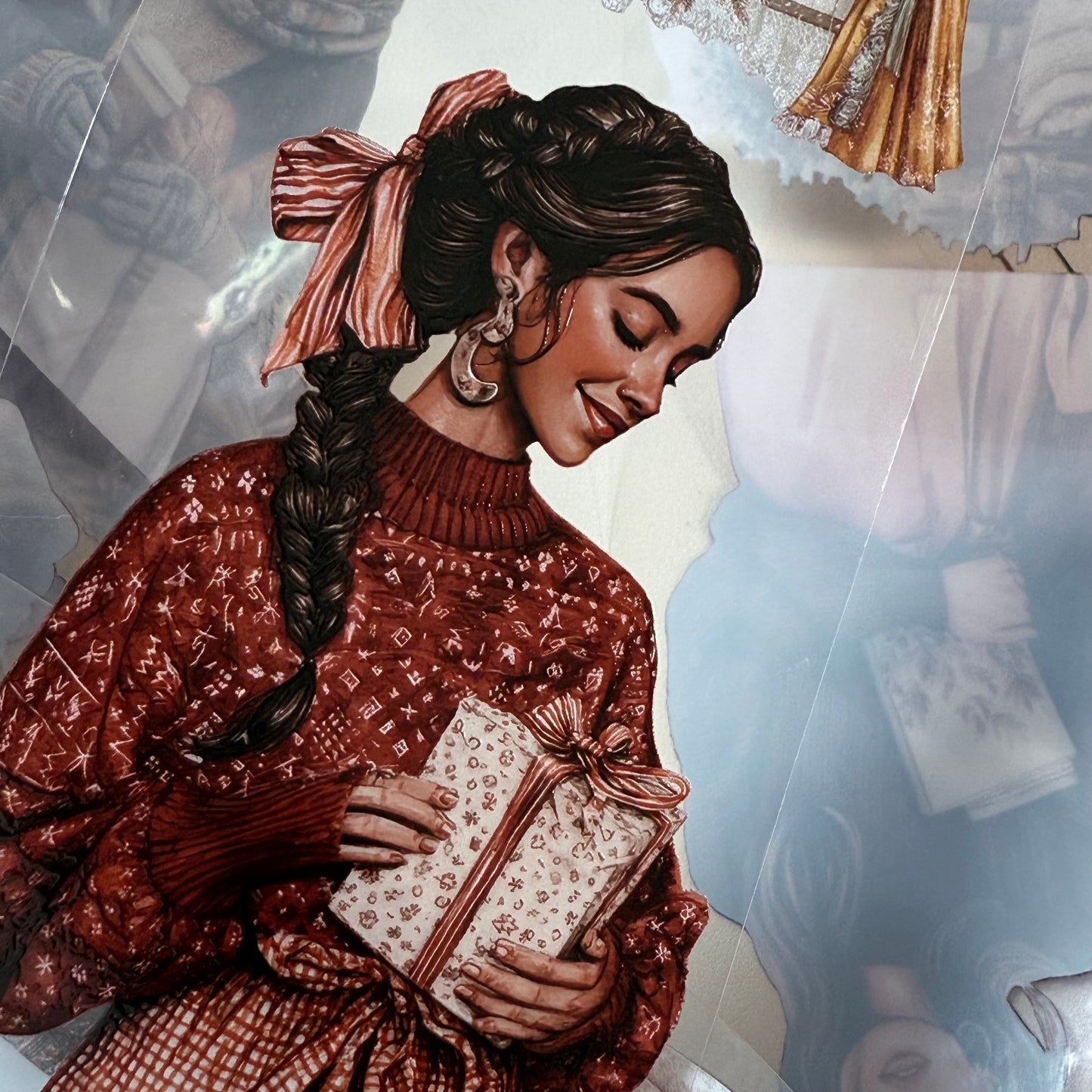 PET 3D raised Winter Hygge and Christmas Cottage tape,one roll fashion, junk journal, scrapbooking,bullet journal, card making.