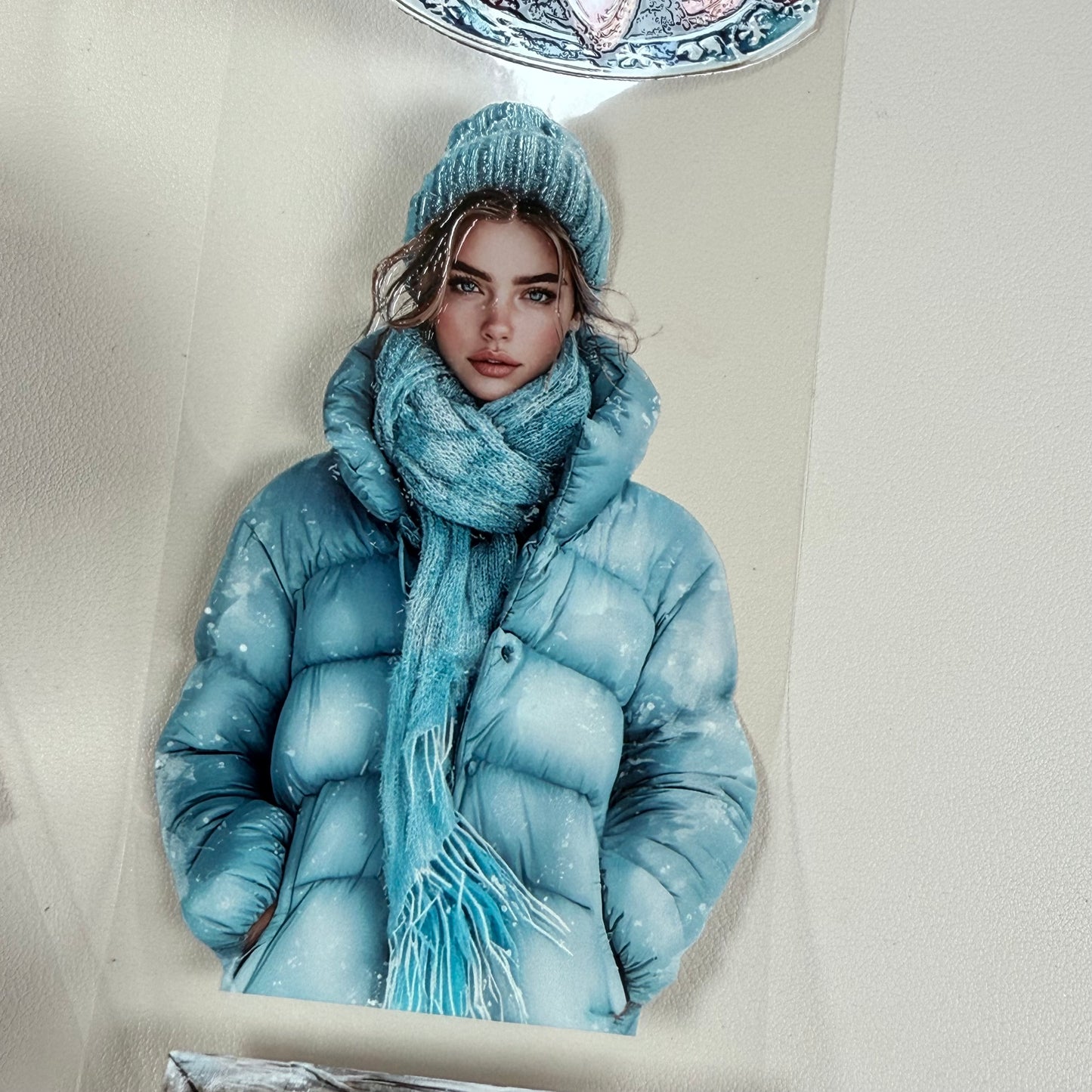 PET 3D raised Merry & Bright Christmas and Snowy Cabin tape,one roll fashion, junk journal, scrapbooking,bullet journal, card making.