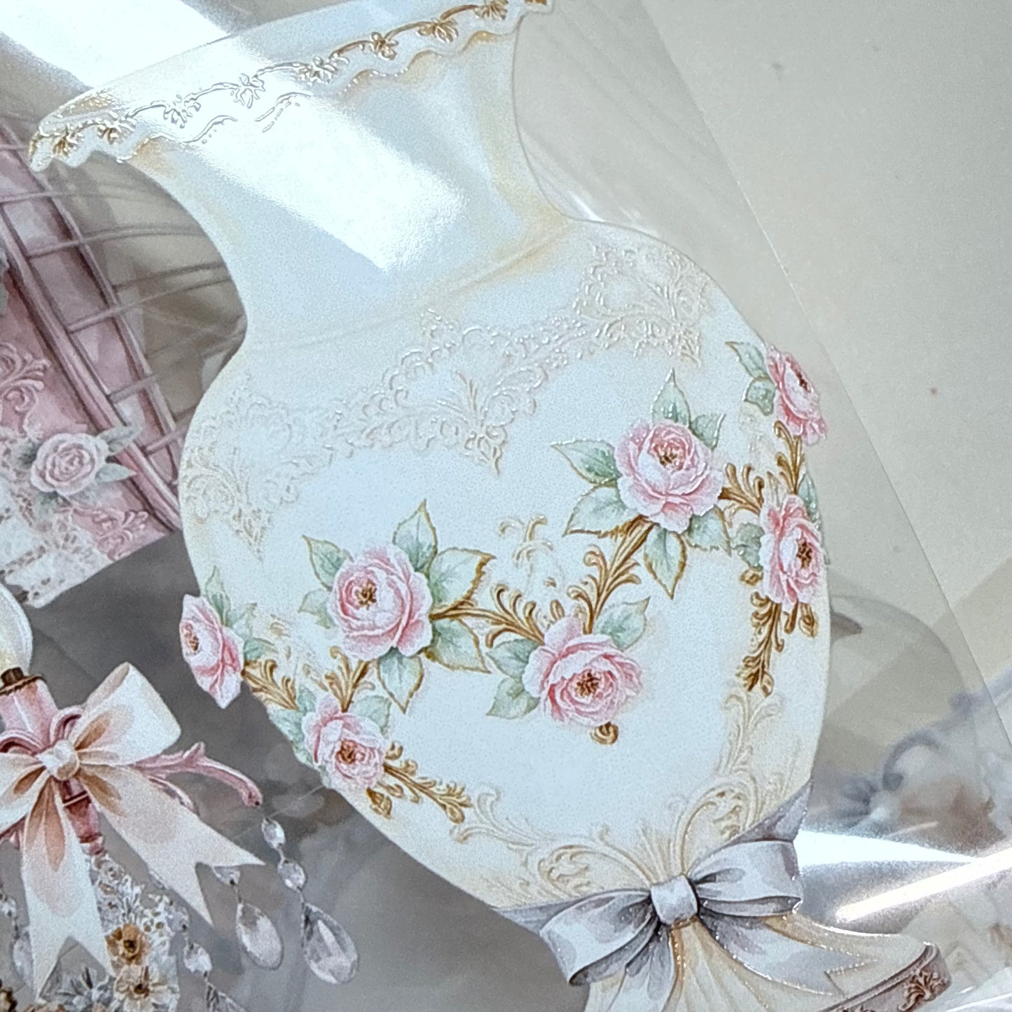 PET 3D raised Landscape Rococo addiction tape,one roll fashion, junk journal, scrapbooking,bullet journal, card making.