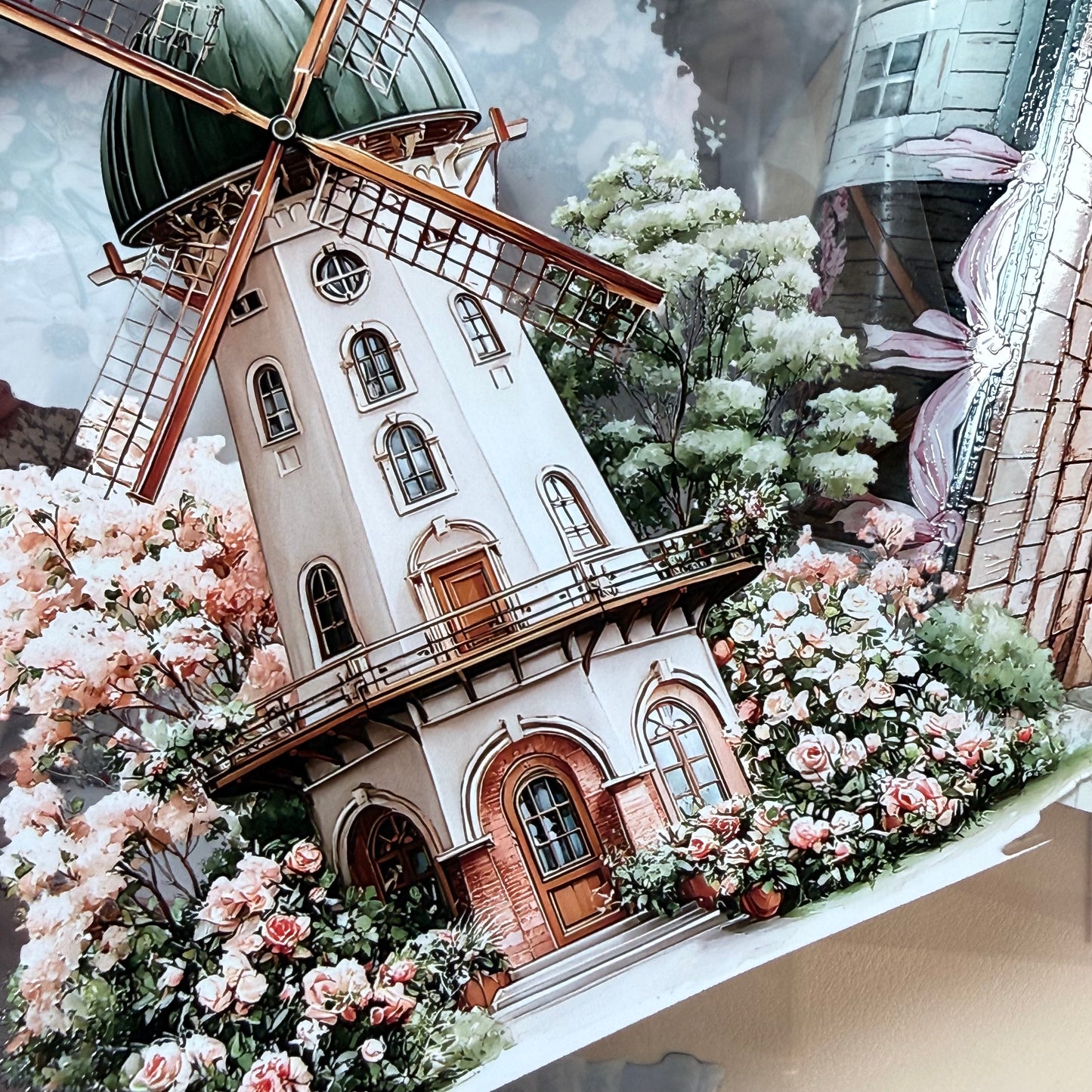 PET 3D raised Spring Landscape 3 tape,one roll fashion, junk journal, scrapbooking,bullet journal, card making.