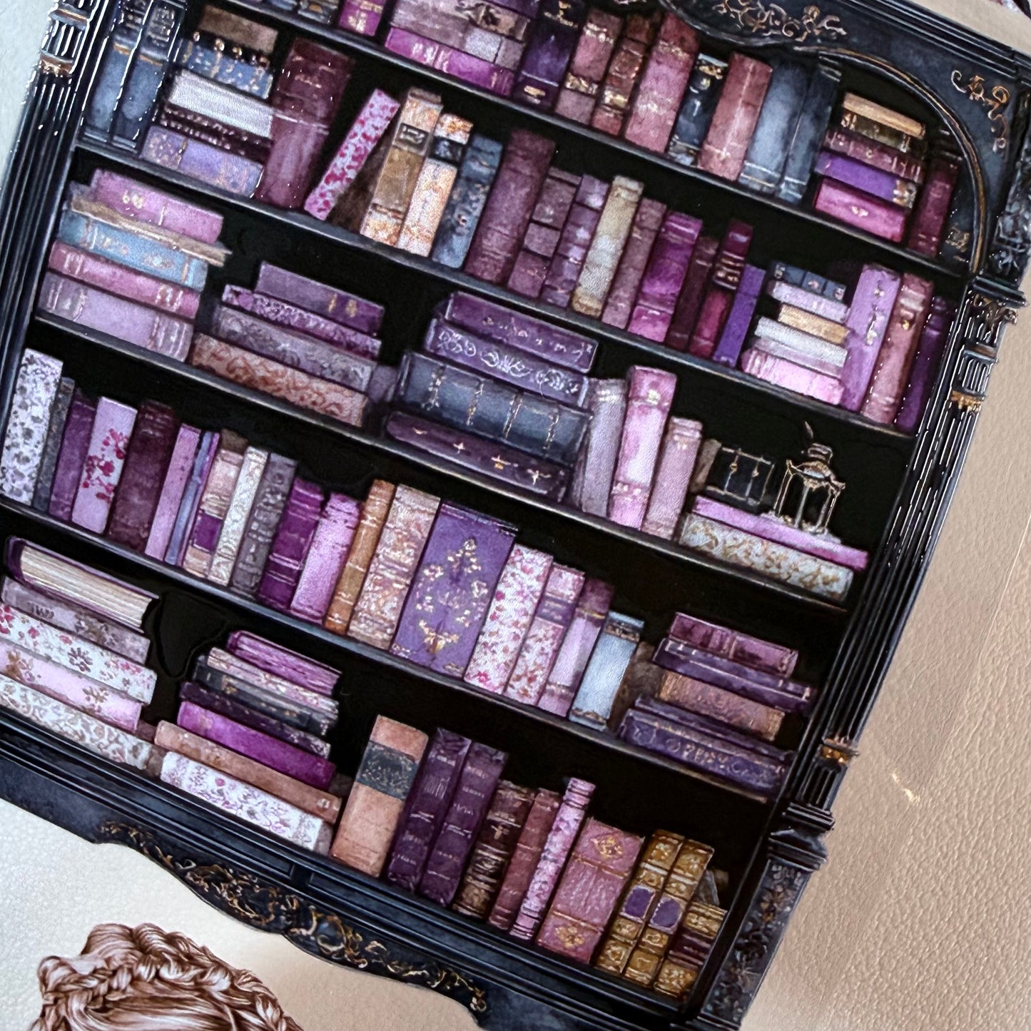 Haunted Bookstore and Lilac Library PET 3D raised tape,one roll fashion, junk journal, scrapbooking,bullet journal, card making.
