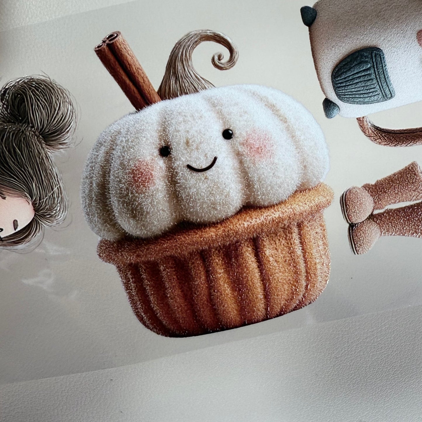 PET 3D raised Cozy Winter and Whimsical Fluffy Coffee tape,one roll fashion, junk journal, scrapbooking,bullet journal, card making.