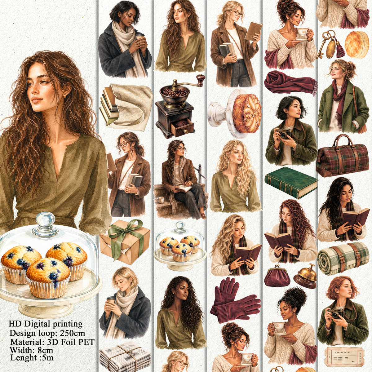 BUNDLE Coffee Autumn in Edinburgh PET 3D raised tape