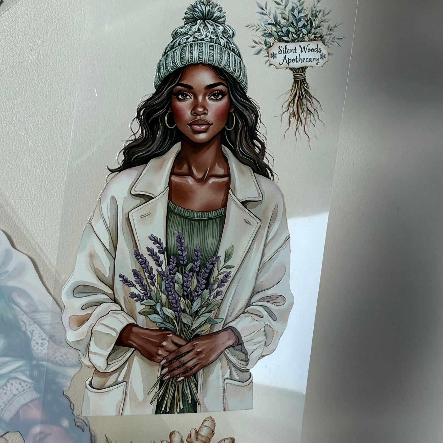 PET 3D raised Winter Mages and Silent Woods Apothecary tape,one roll fashion, junk journal, scrapbooking,bullet journal, card making.