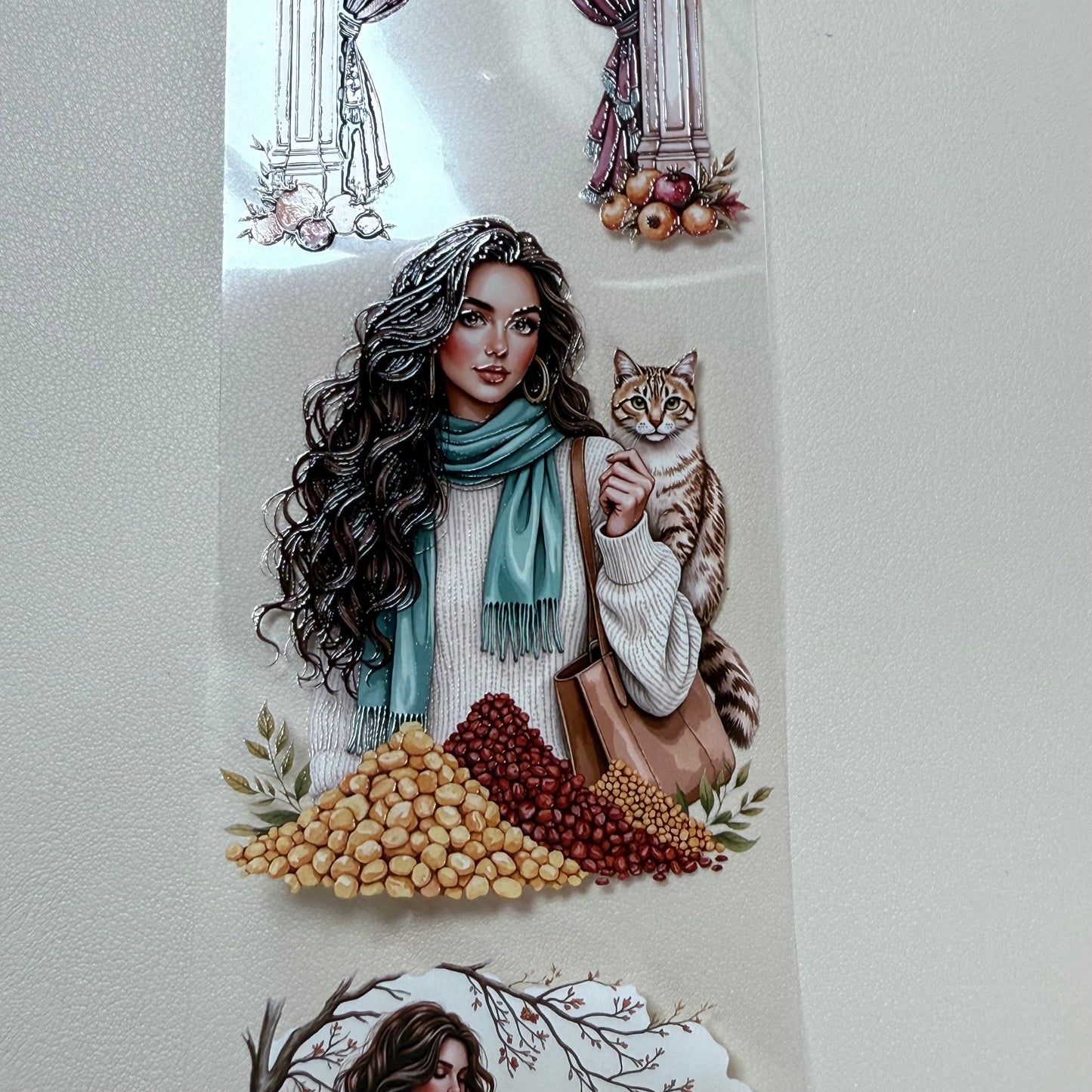 PET 3D raised Autumn oriental spices and Autumn in palerose tape,one roll fashion, junk journal, scrapbooking,bullet journal, card making.