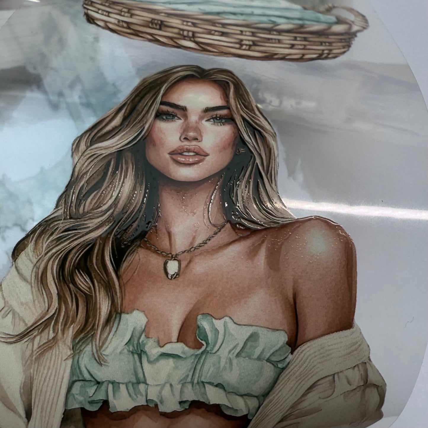 PET 3D raised Sunkissed mediterranean and Sky Blue tape,one roll fashion, junk journal, scrapbooking,bullet journal, card making.