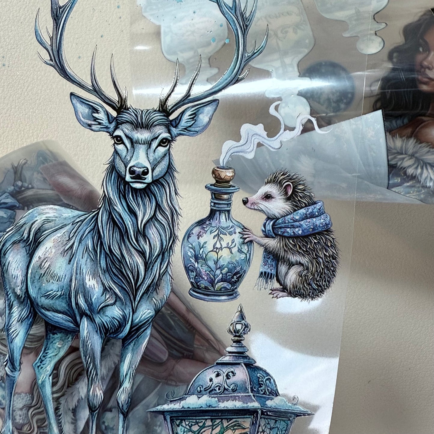 PET 3D raised Magical Apothecary in Winter and Winter Fairytale tape,one roll fashion, junk journal, scrapbooking,bullet journal, card making.