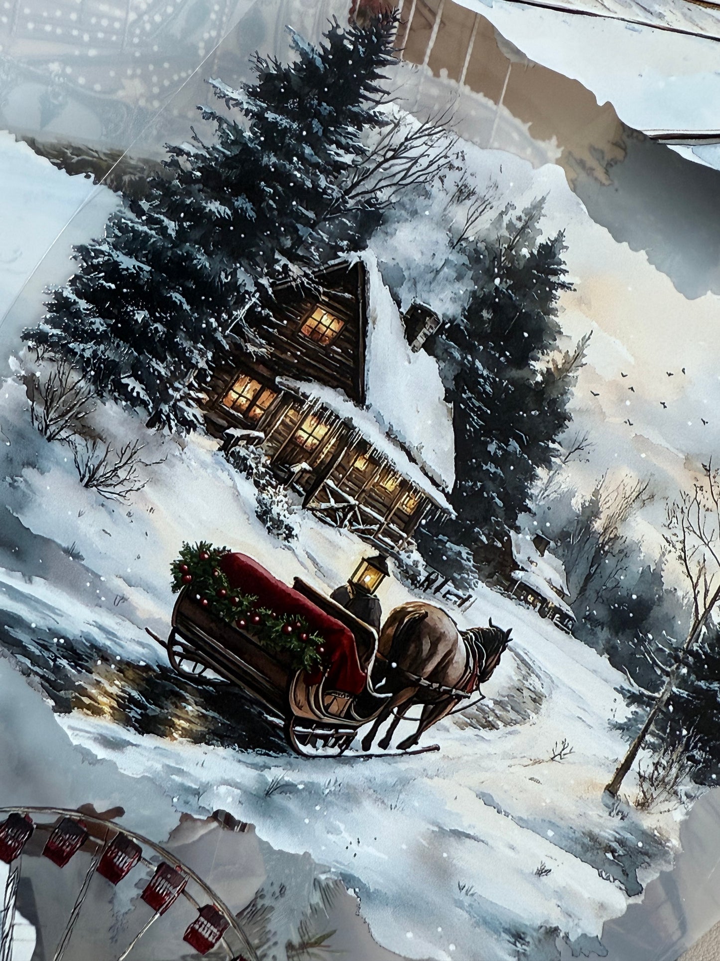 PET 3D raised Winter Landscape4 tape,one roll fashion, junk journal, scrapbooking,bullet journal, card making.