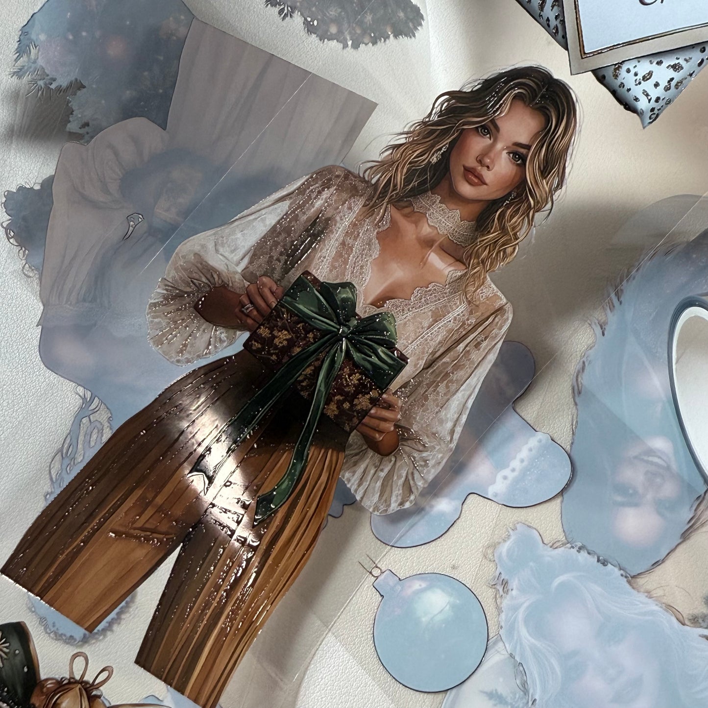 PET 3D raised Christmas Gold and Merry Christmas tape,one roll fashion, junk journal, scrapbooking,bullet journal, card making.